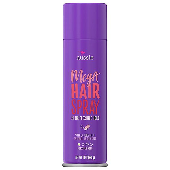 Aussie Hairspray Mega Kelp Flexible Hold With Jojoba Oil & Sea