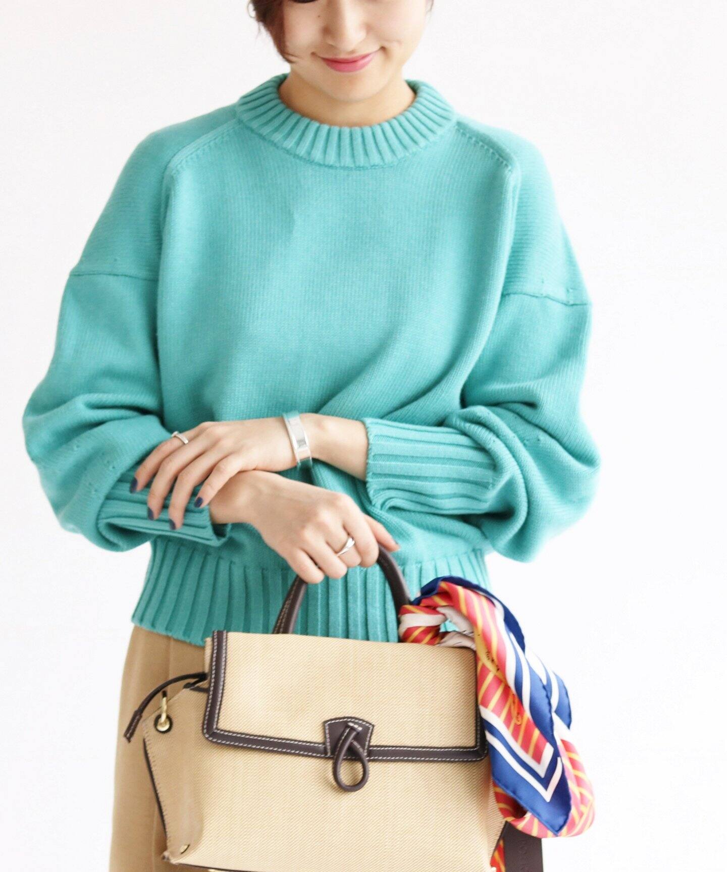 IENA イエナ】カシミヤ混天竺クルーネックプルオーバー◇[品番