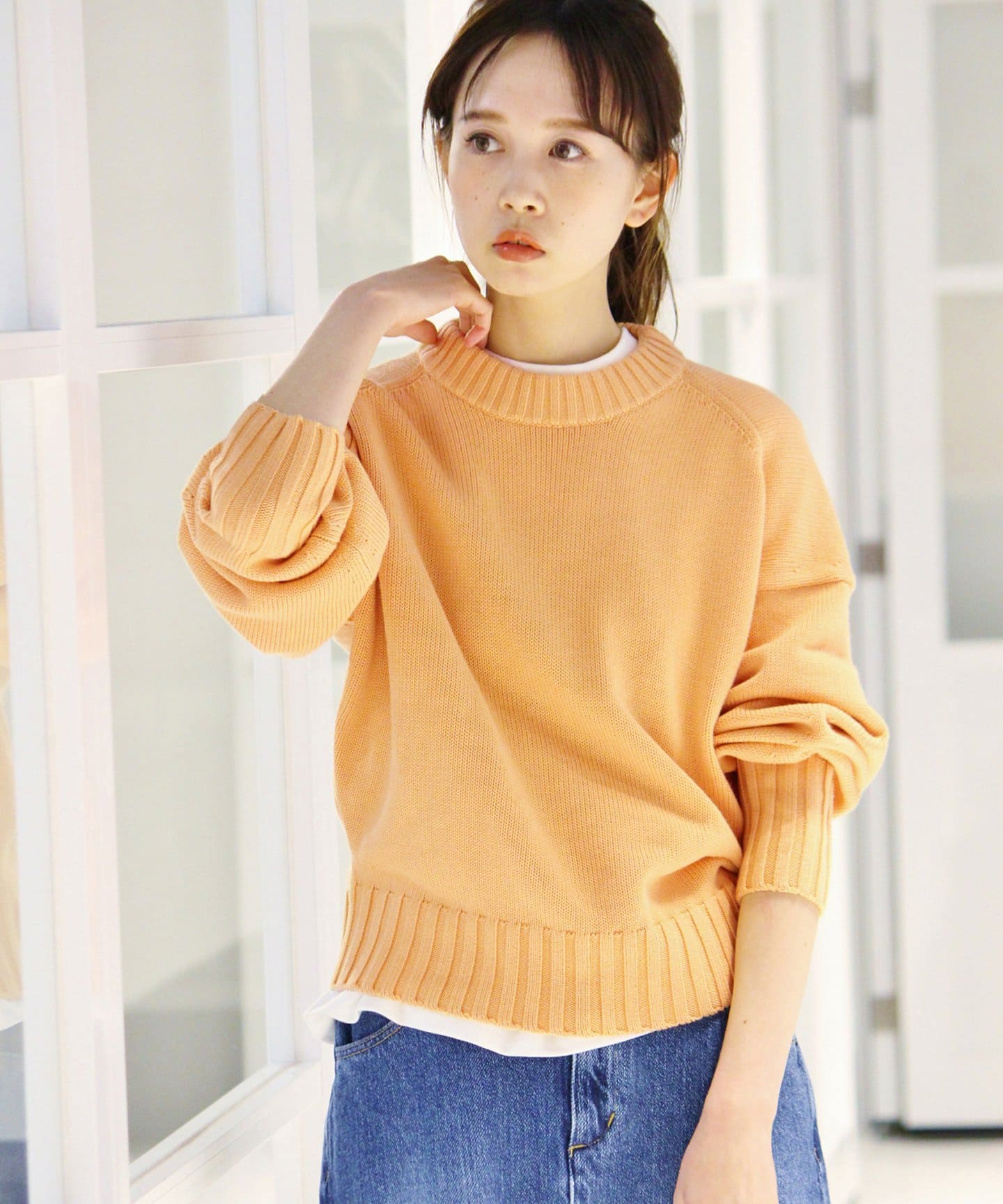 IENA イエナ】カシミヤ混天竺クルーネックプルオーバー◇[品番