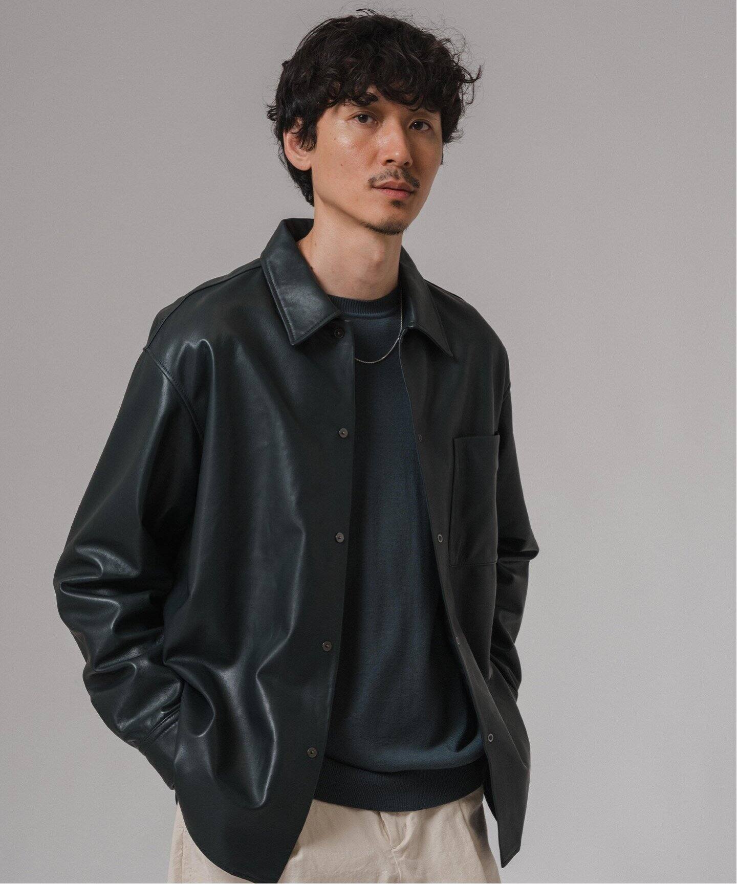 ネイキッドラムレザー シャツ（レザージャケット）｜EDIFICE