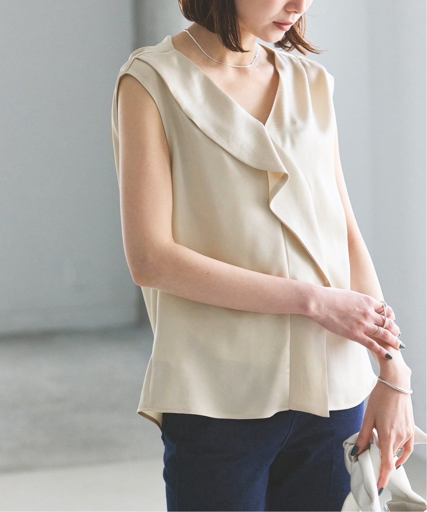 ドレープサテン2WAYブラウス（シャツ／ブラウス）｜NOBLE（ノーブル