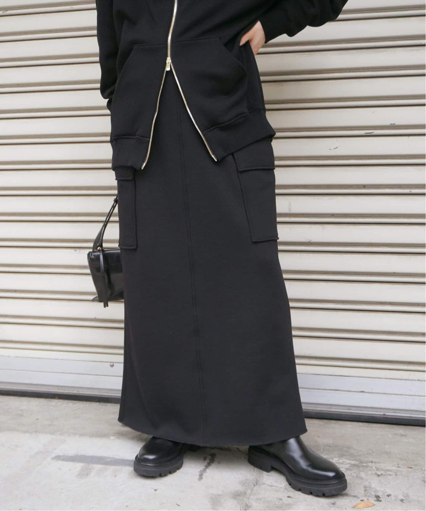ウォームスウェットカーゴスカート（ロング・マキシ丈スカート）｜AP