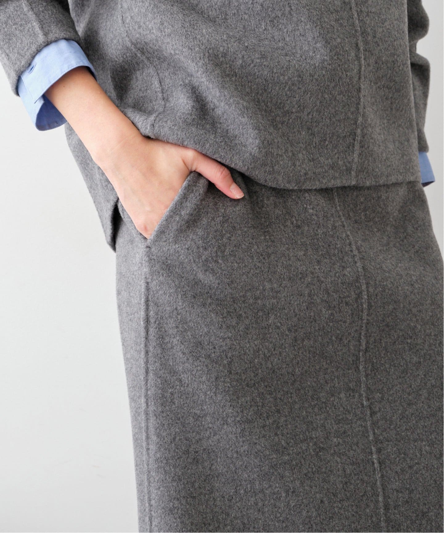 ダブルフェイストラペーズスカート（ロング・マキシ丈スカート