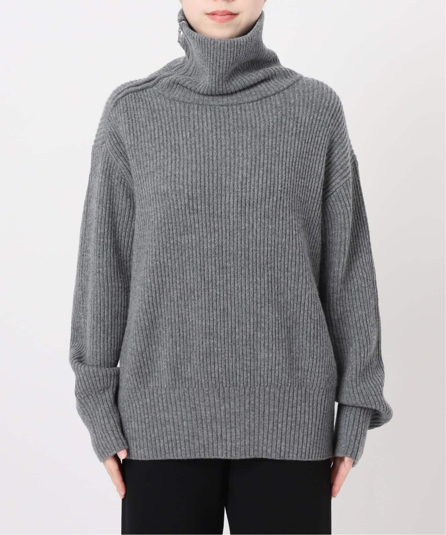 カシミヤミックスニットアゼジップ（ニット／セーター）｜AP STUDIO