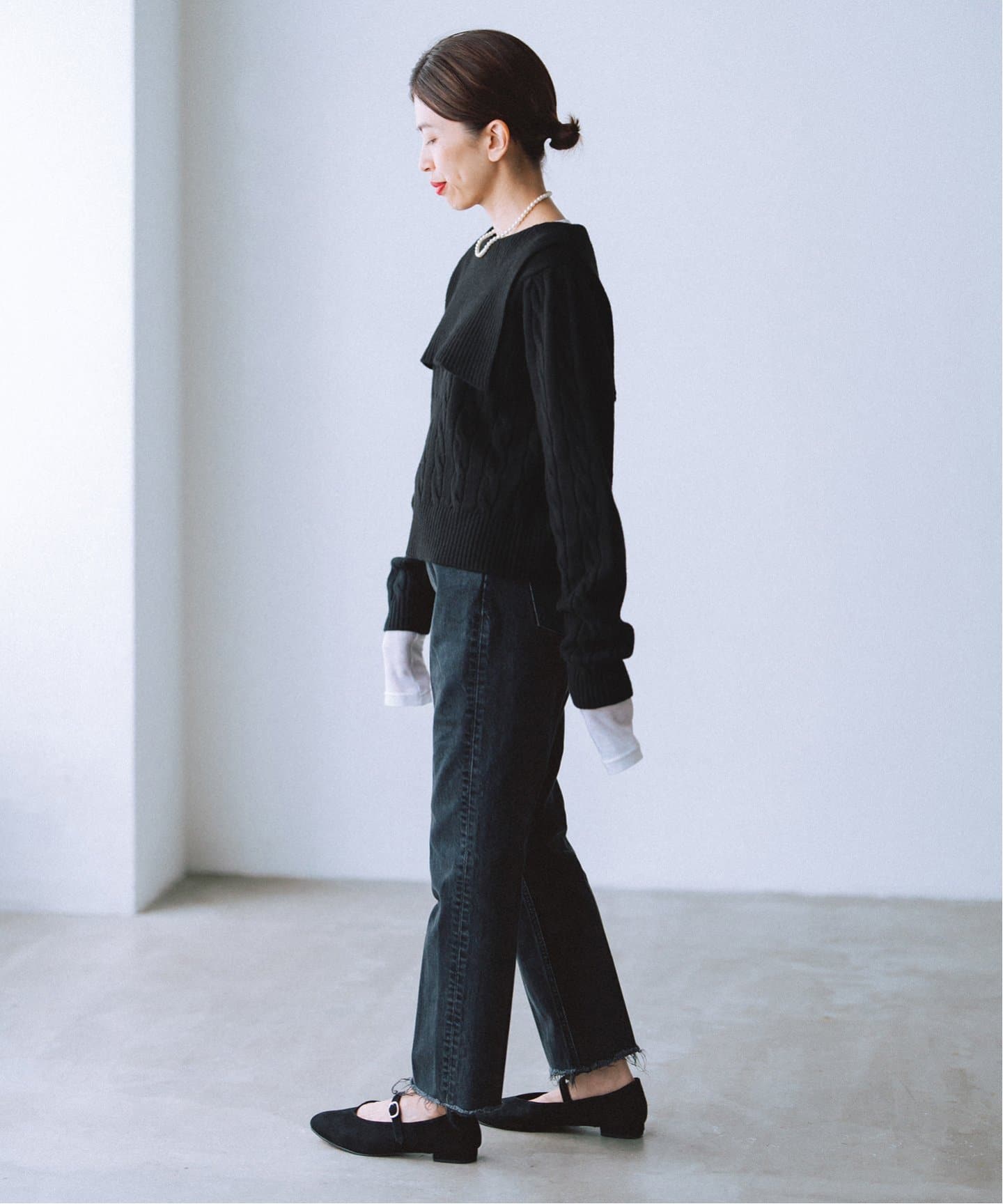 BLACK セーラーカラーニット（ニット／セーター）｜IENA（イエナ）の