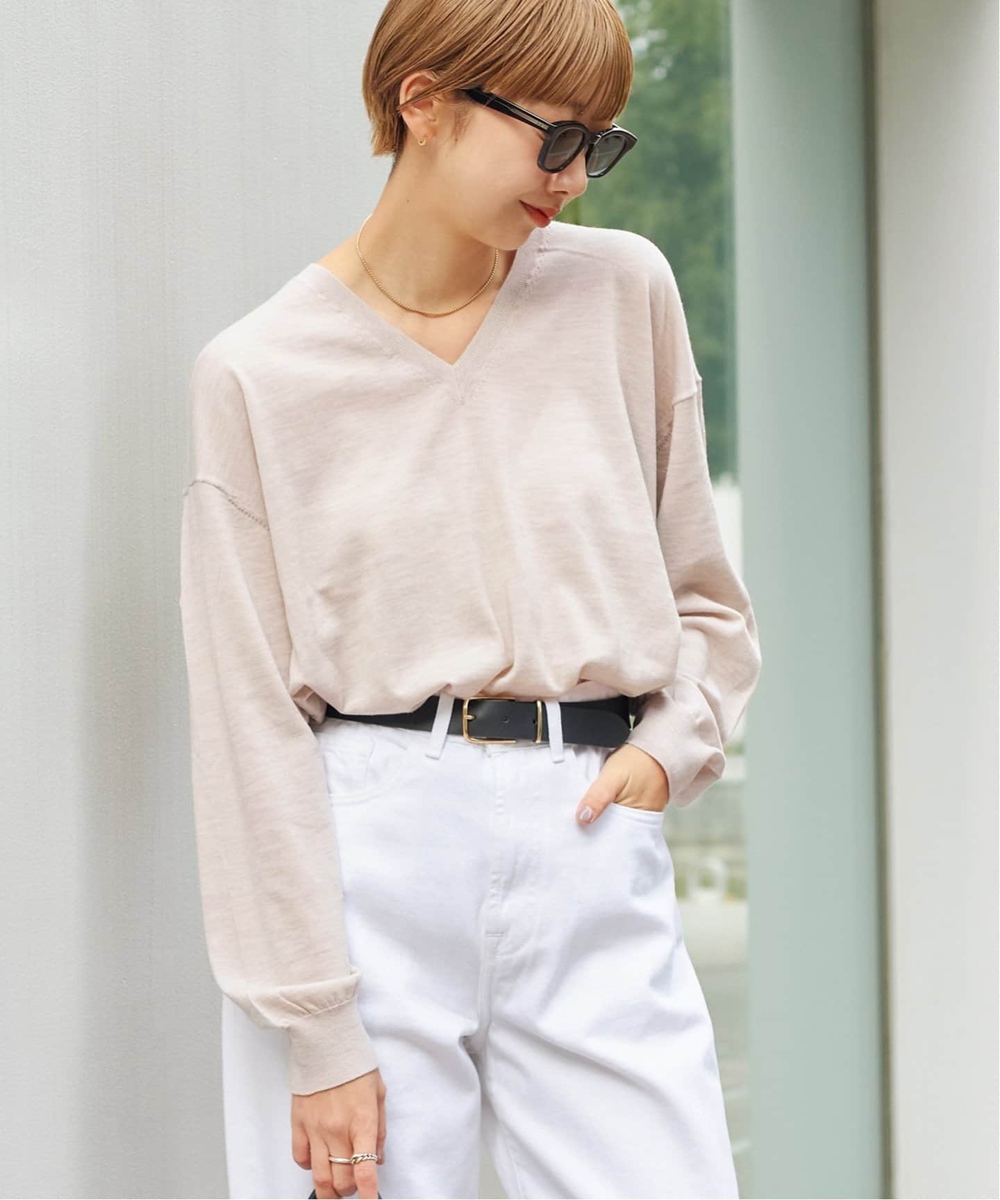 追加》Fine Gauge V ニット（ニット／セーター）｜Plage（プラージュ