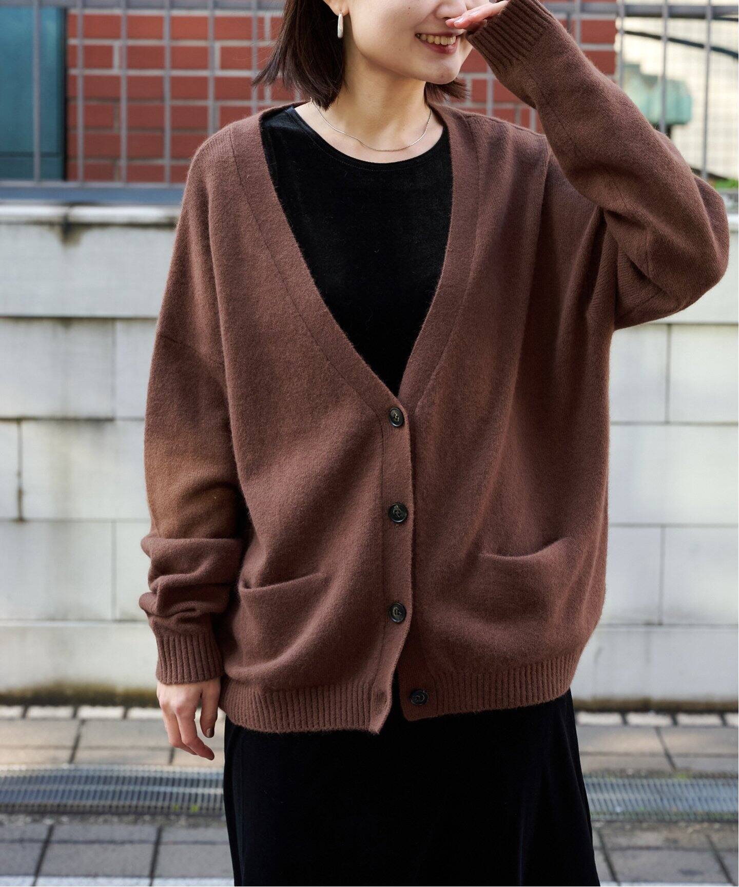 フォックス混ファーニットカーディガン（ニット／セーター）｜OUTDOOR