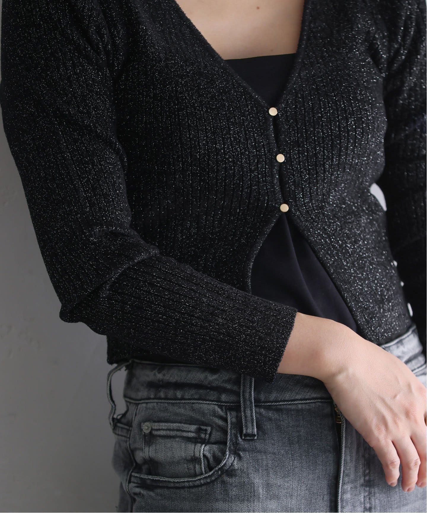 ラメベロアカーディガン（カーディガン）｜La Totalite（ラ トータリテ