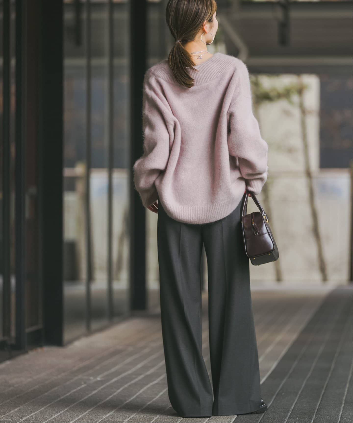 追加》YAK/ヤク ワイドVネックニット 3（ニット／セーター）｜NOBLE