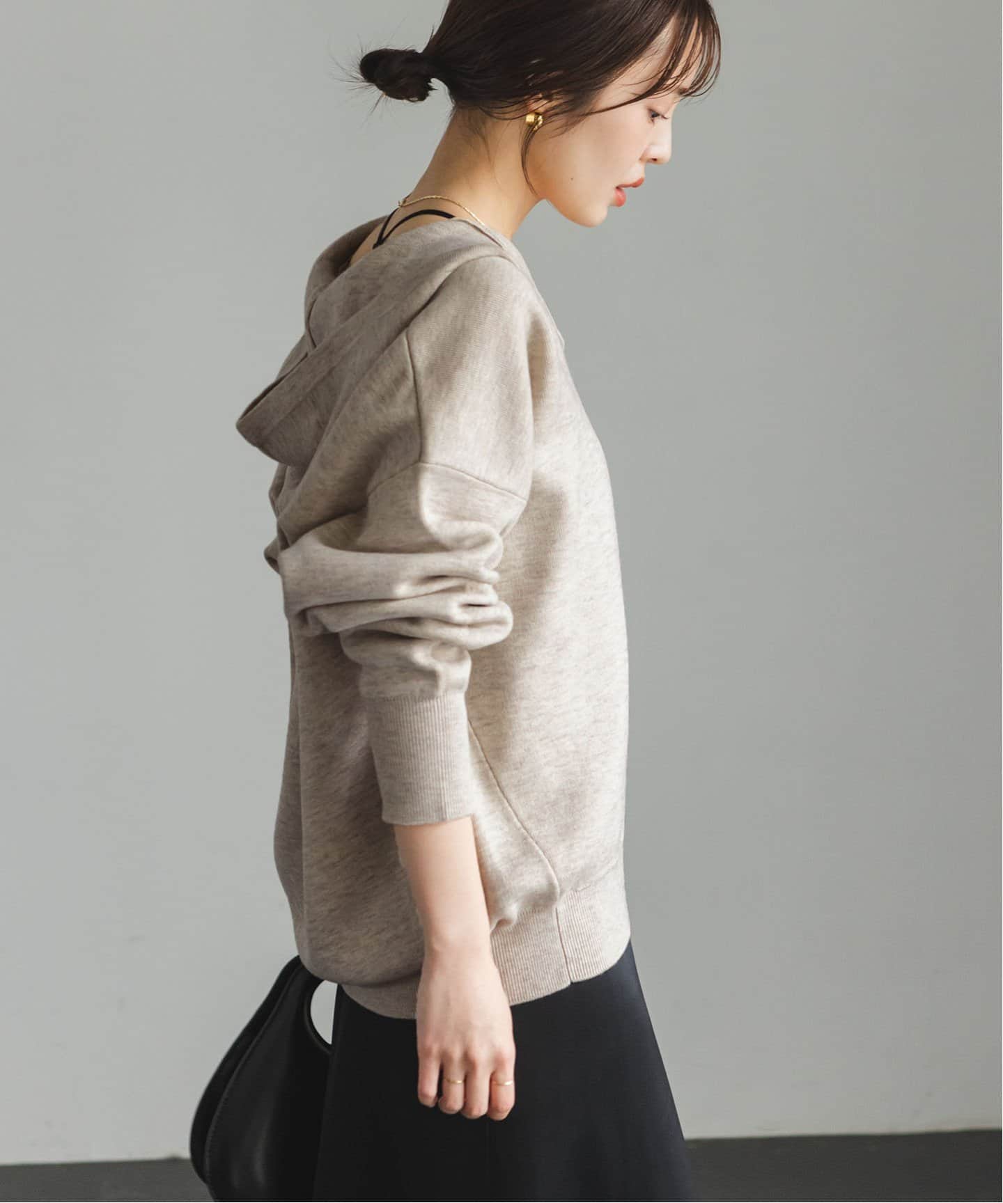 追加》接結タック編みフードプルオーバー2（ニット／セーター）｜NOBLE