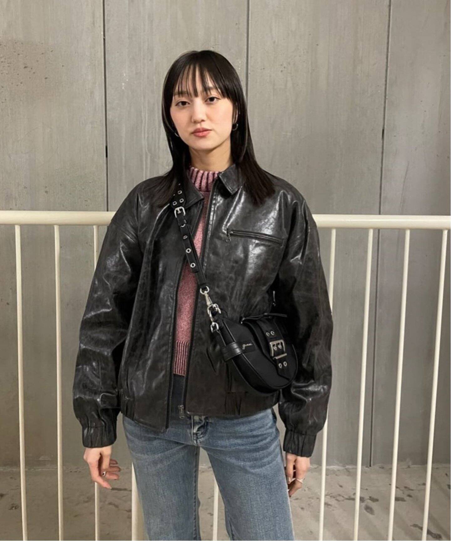 フェイクレザージップブルゾン（レザージャケット）｜Oriens JOURNAL