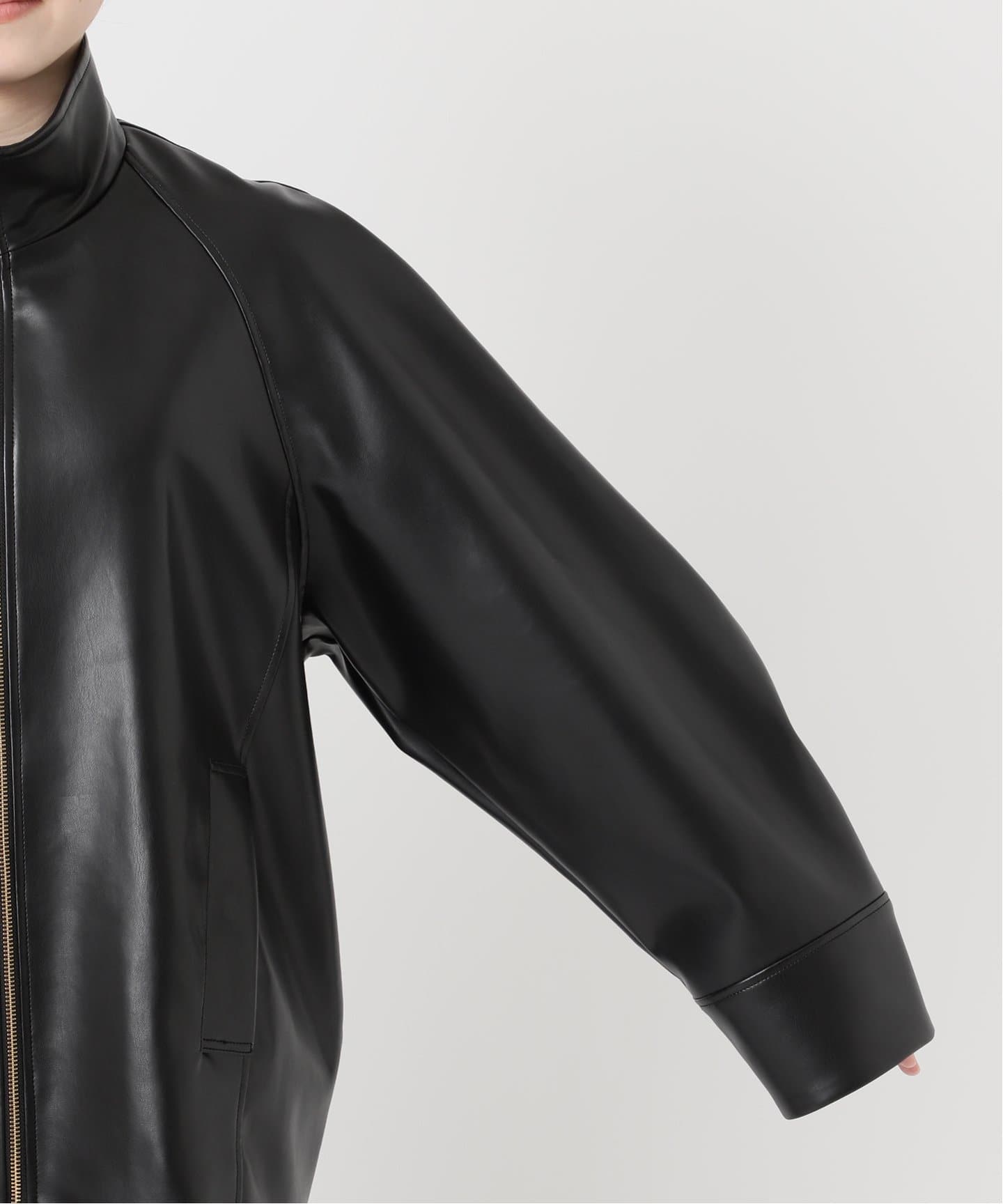 フェイクレザースタンドカラーコクーンブルゾン（その他ブルゾン