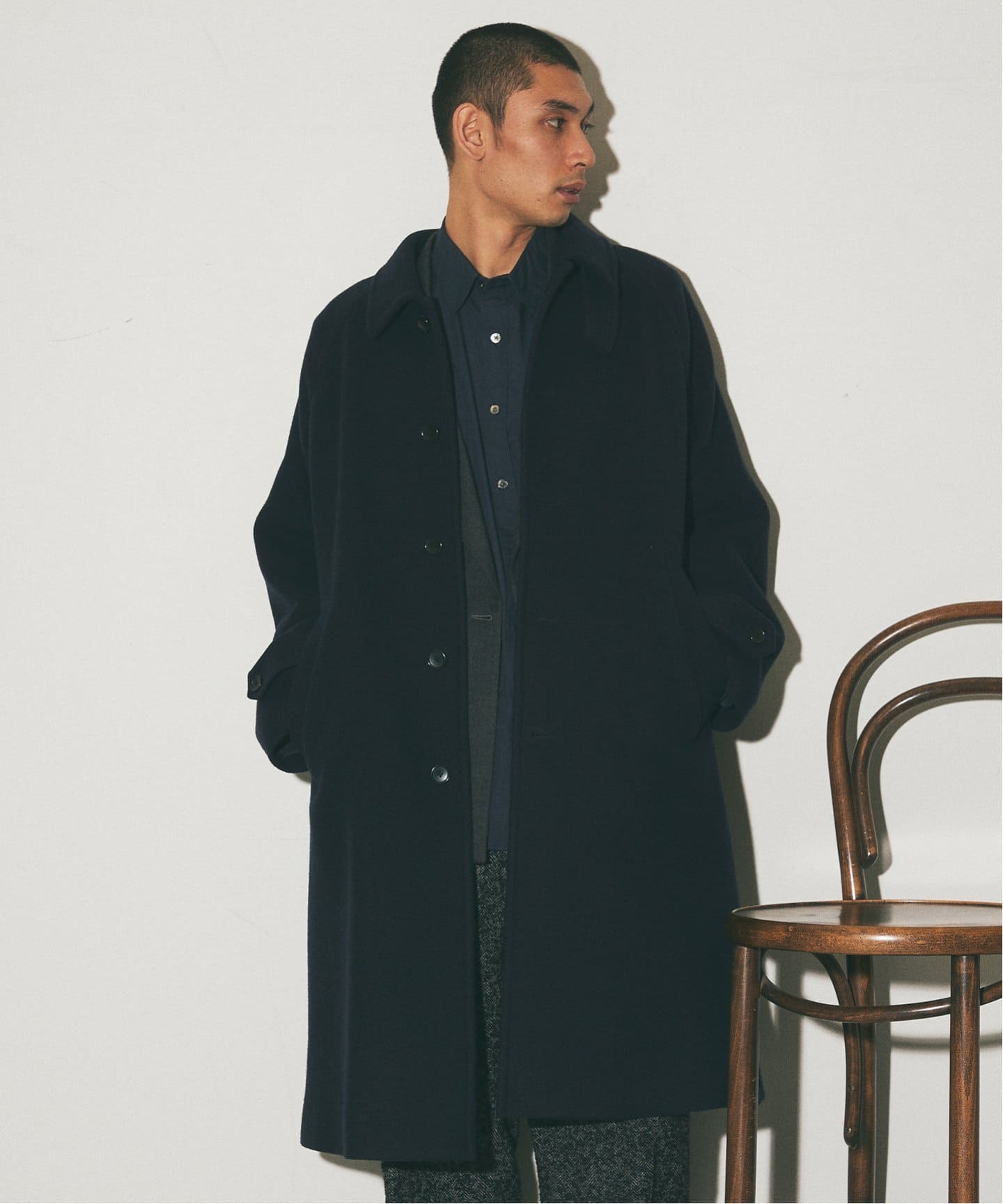 S140 ウールモッサ オーバーマックコート（ステンカラーコート