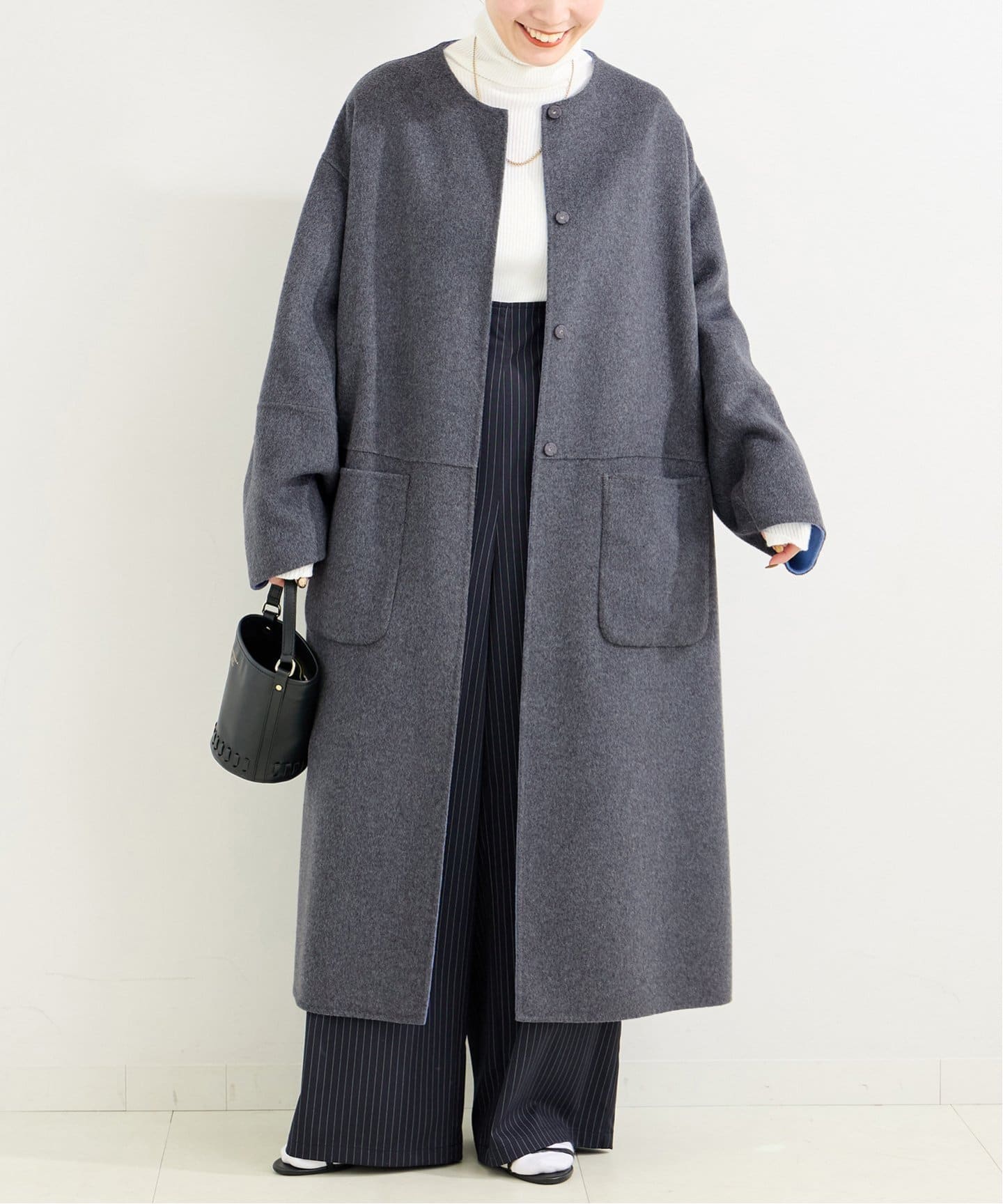 S120ブレンドリバーシブルコート（ノーカラーコート）｜B.C STOCK