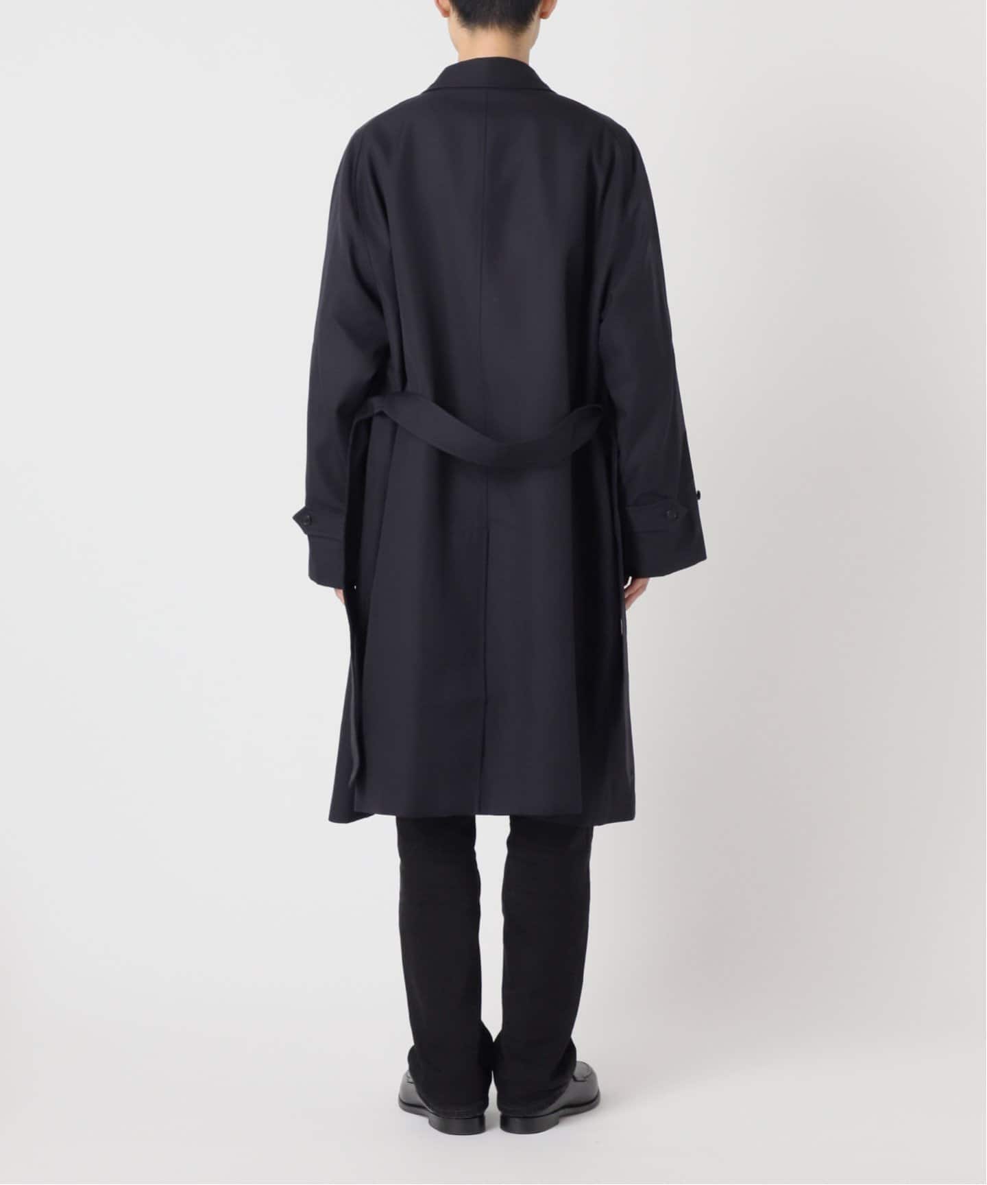 LE / エルイー】ウール バルカラー コート（ステンカラーコート）｜L