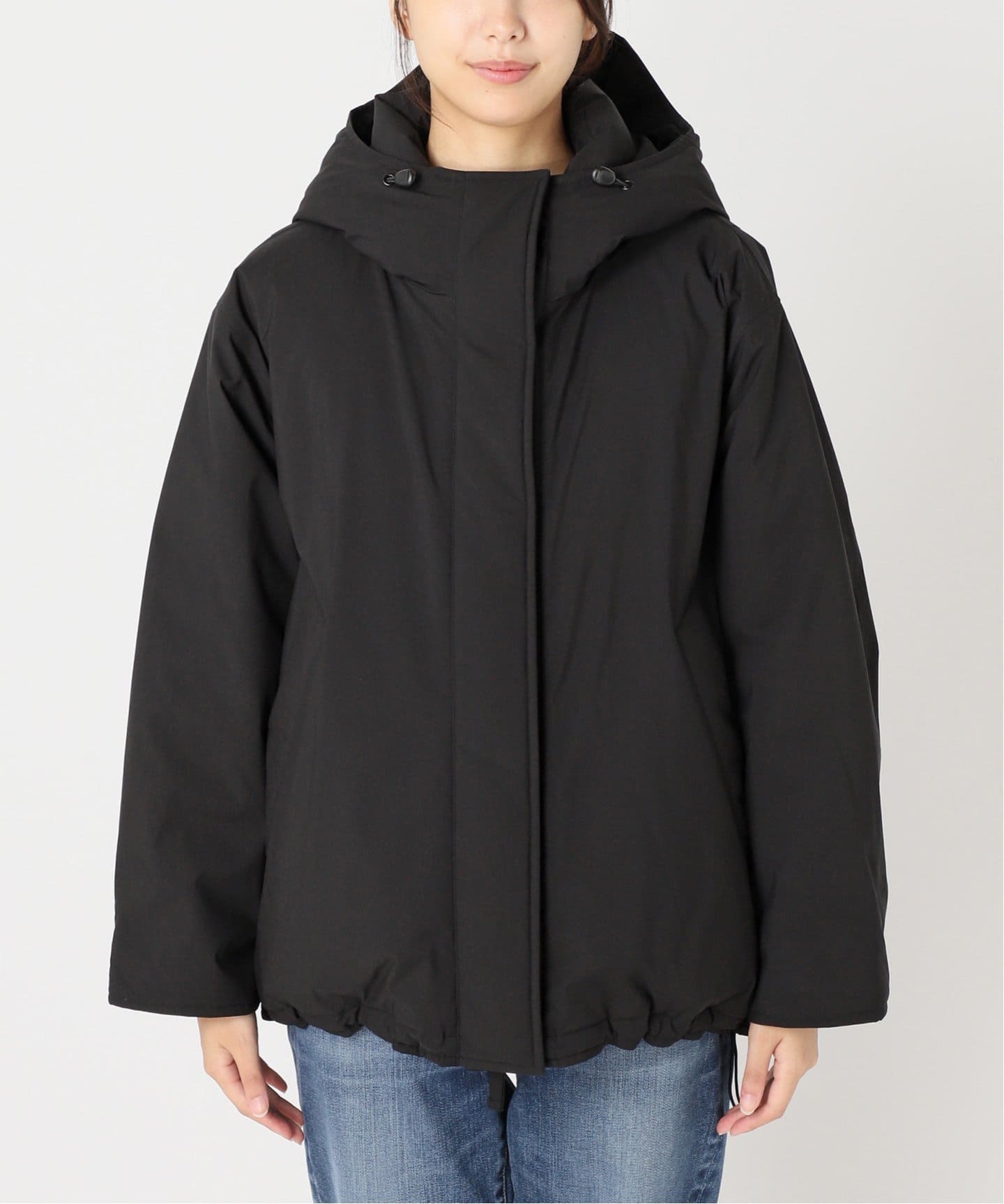 撥水フーデッドダウンハーフコート（ダウンジャケット）｜Spick and