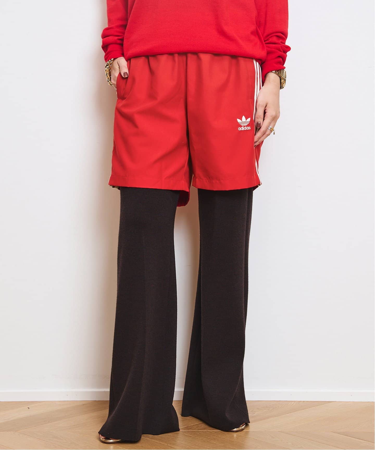 ADIDAS/アディダス】 TRACK ショートパンツ（ジャージ／トラックパンツ