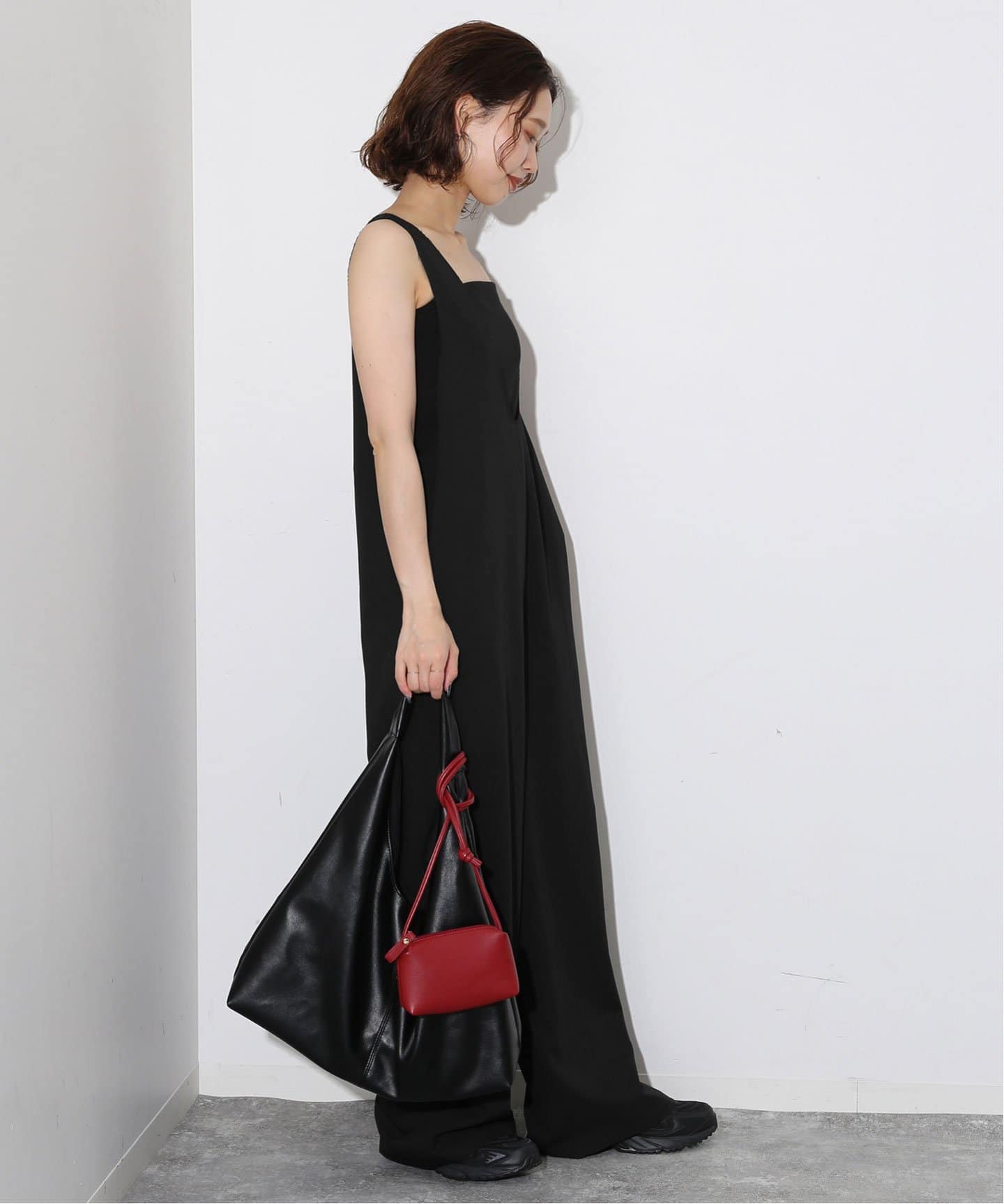 WEB限定サイズ有り》Vネックオールインワン（つなぎ／オールインワン