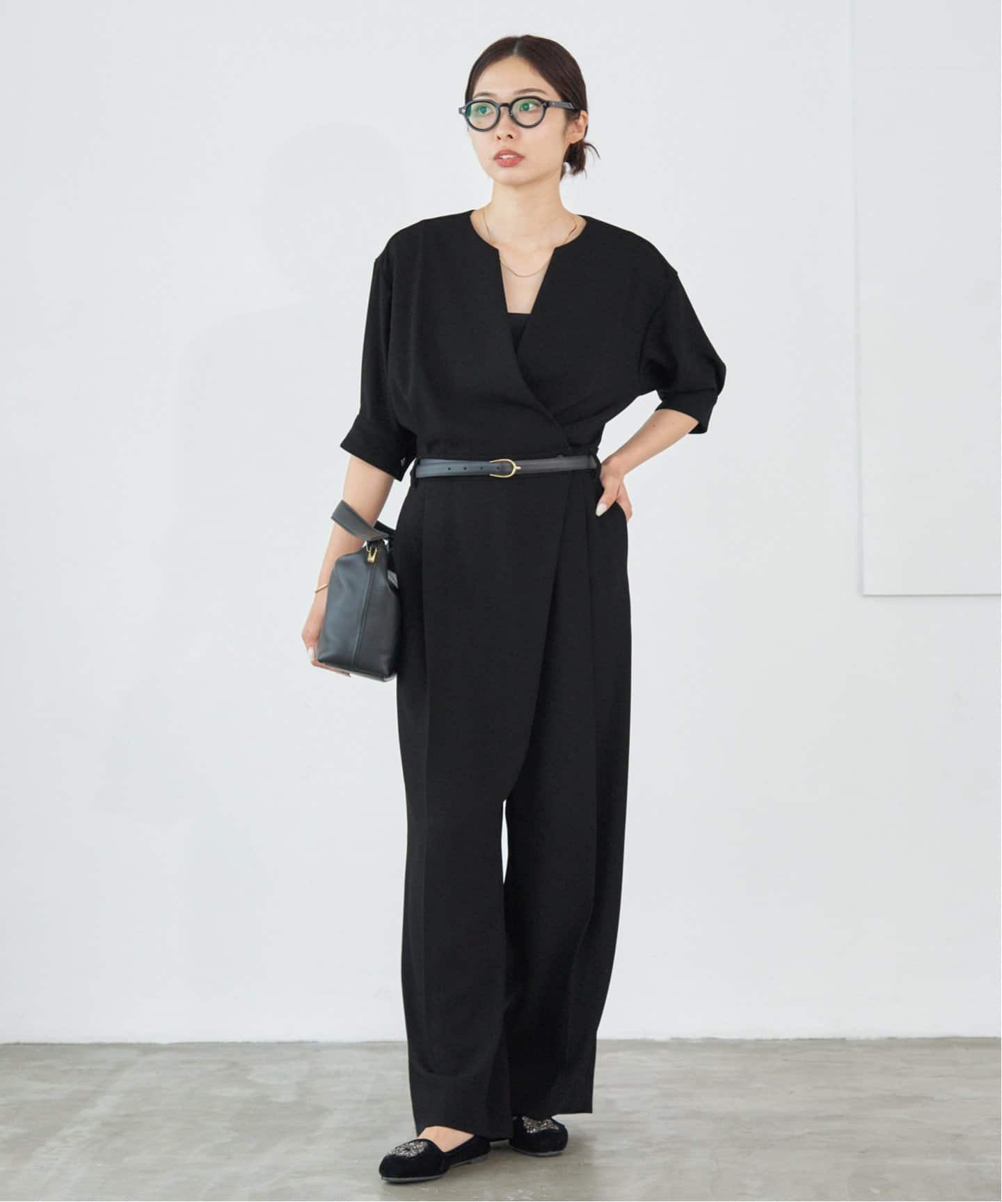 カシュクール ハーフスリーブオールインワン（つなぎ／オールインワン