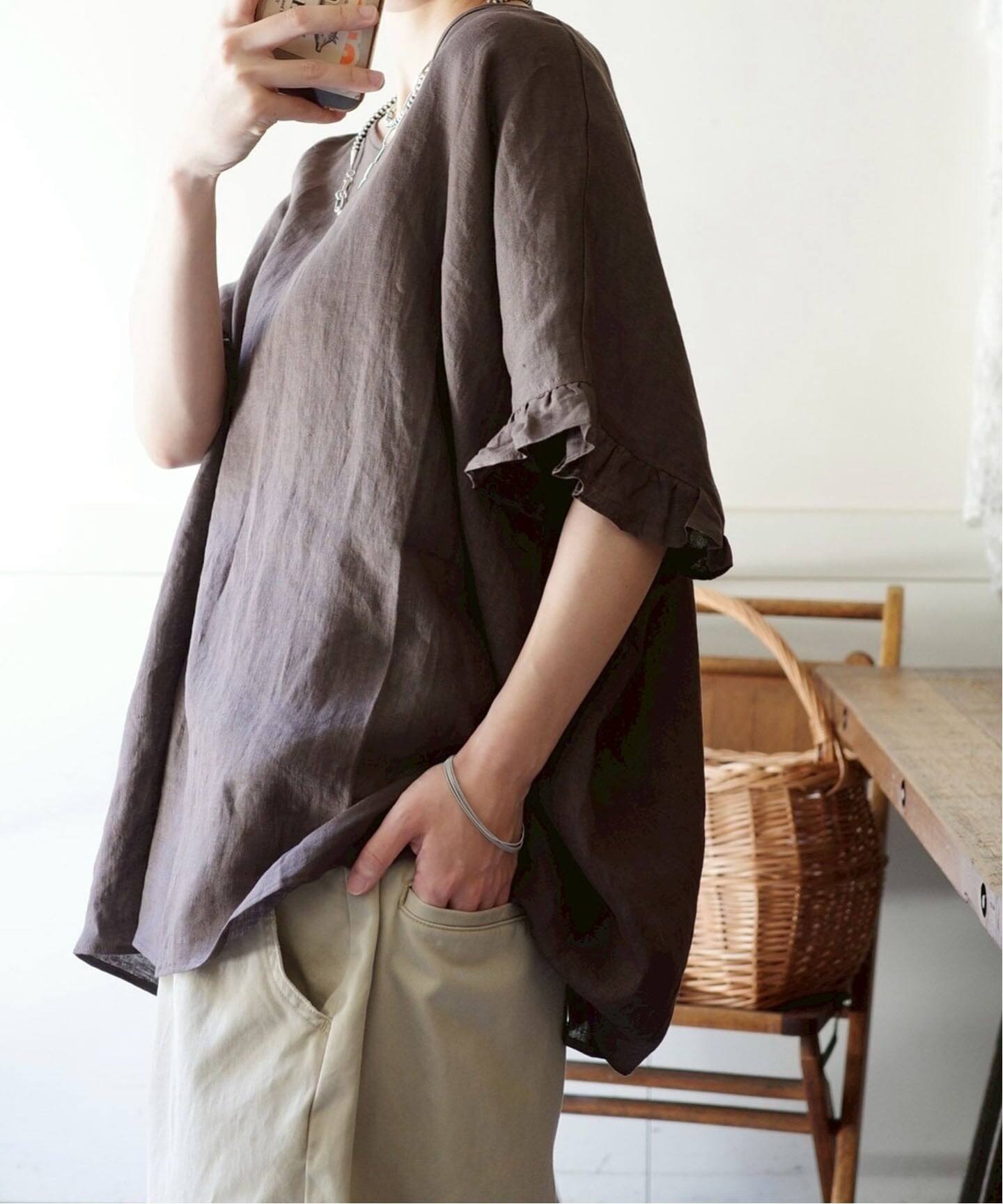 フレンチリネンフリルTOP（シャツ／ブラウス）｜journal standard luxe