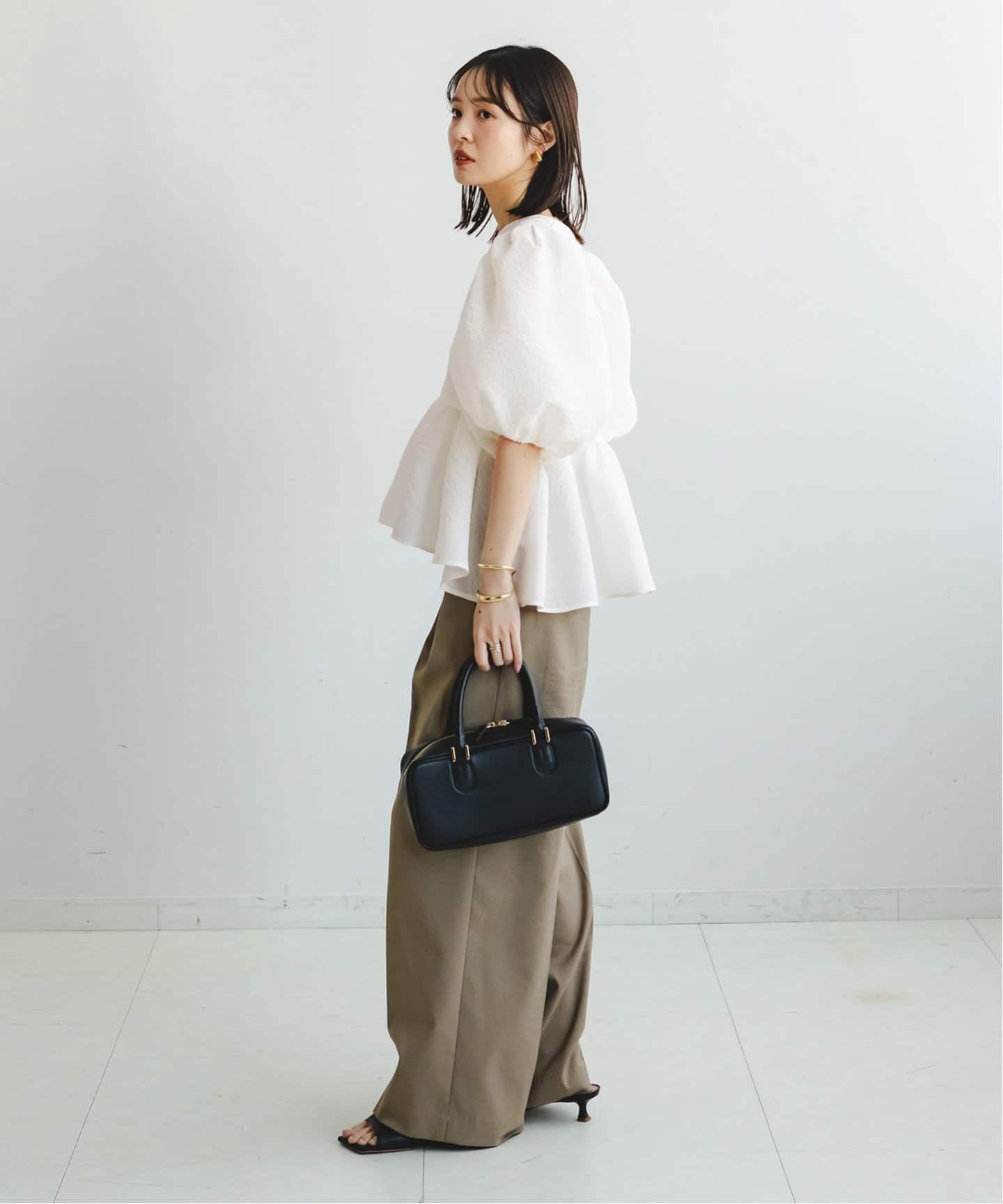 追加》【洗える】シアーノイズジャガードブラウス（シャツ／ブラウス