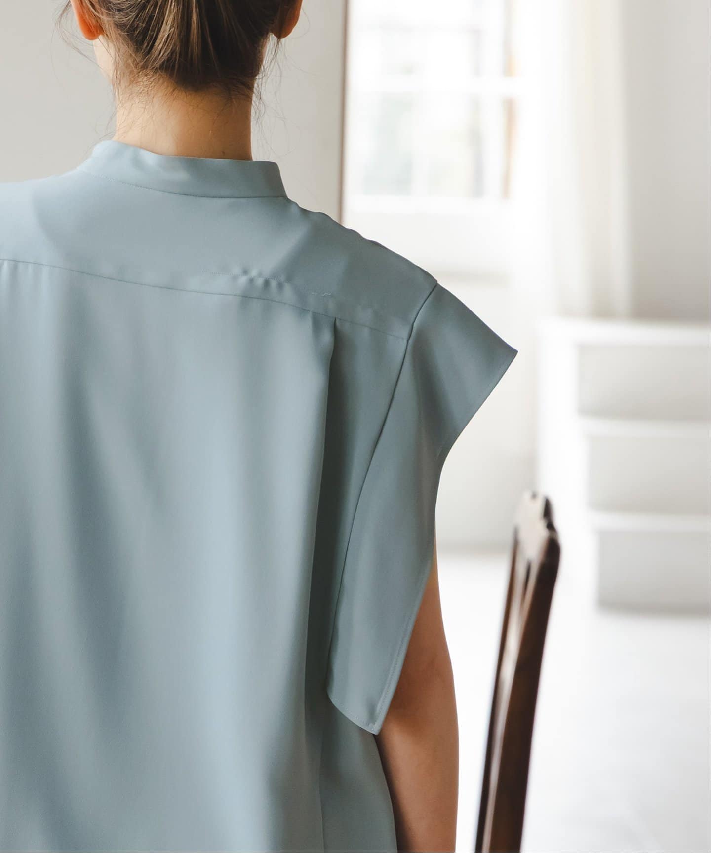 WEB限定追加》スクエアースリーブフロントオープンブラウス（シャツ