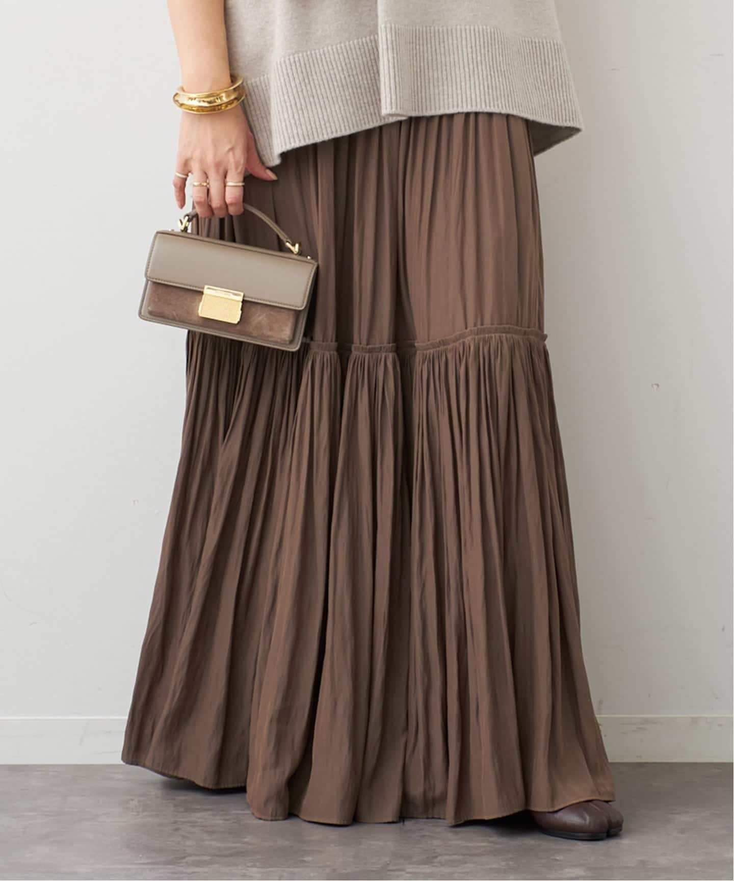 Gather Maxi スカート（ロング・マキシ丈スカート）｜Deuxieme Classe