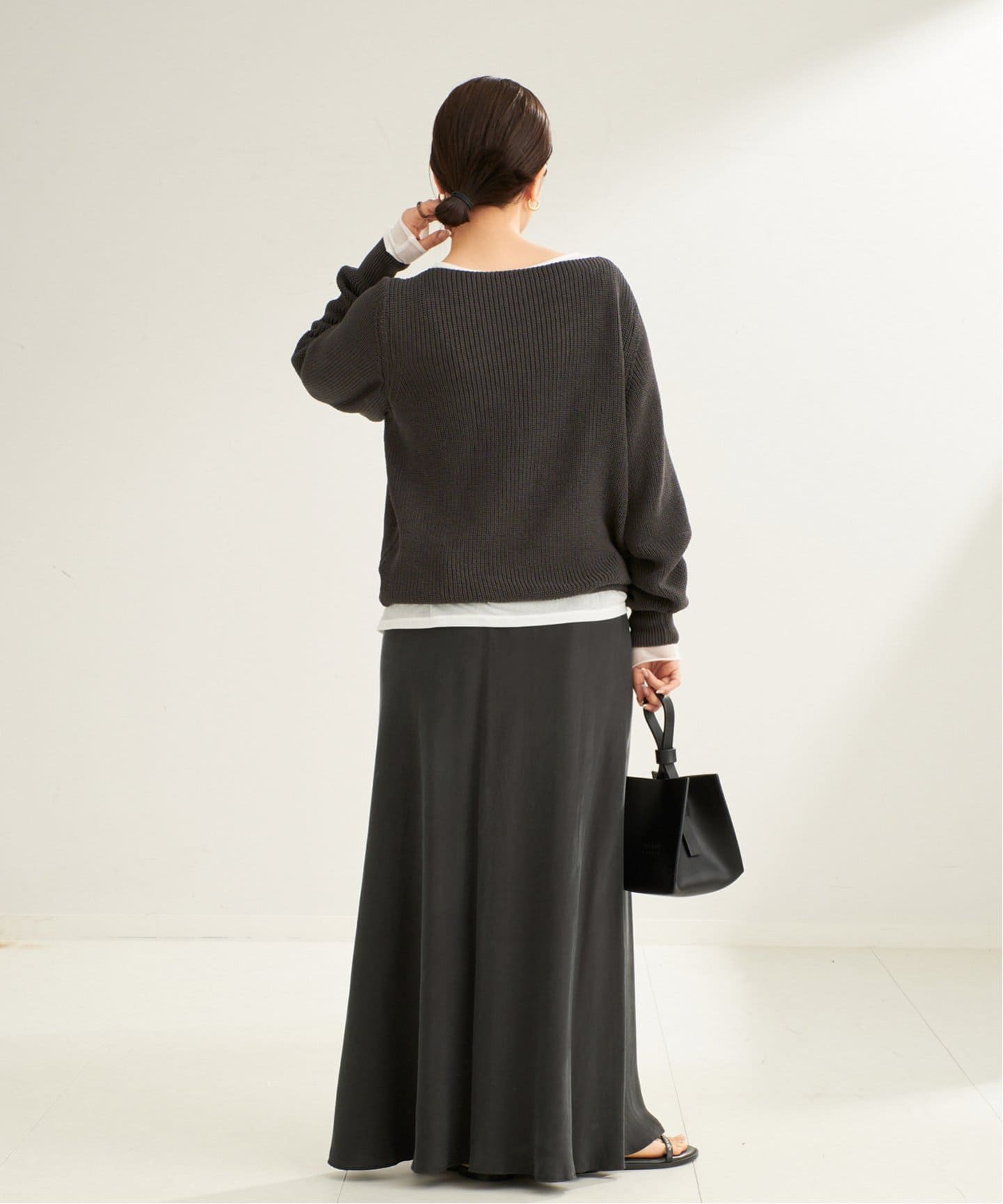 追加》Washable Fibril Drape スカート（ロング・マキシ丈スカート