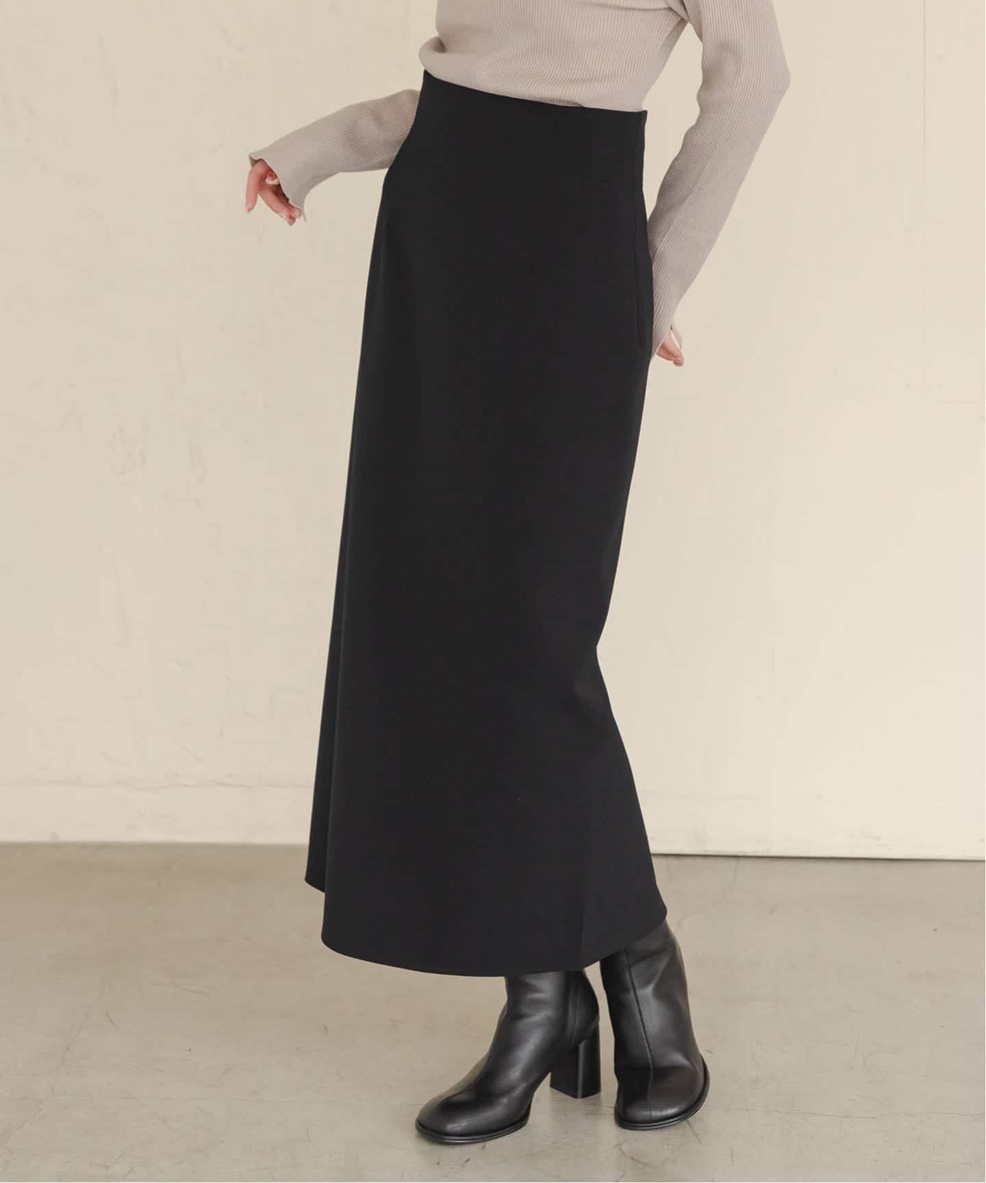 WEB限定追加》ジャージーライクカラータイトスカート（ロング・マキシ