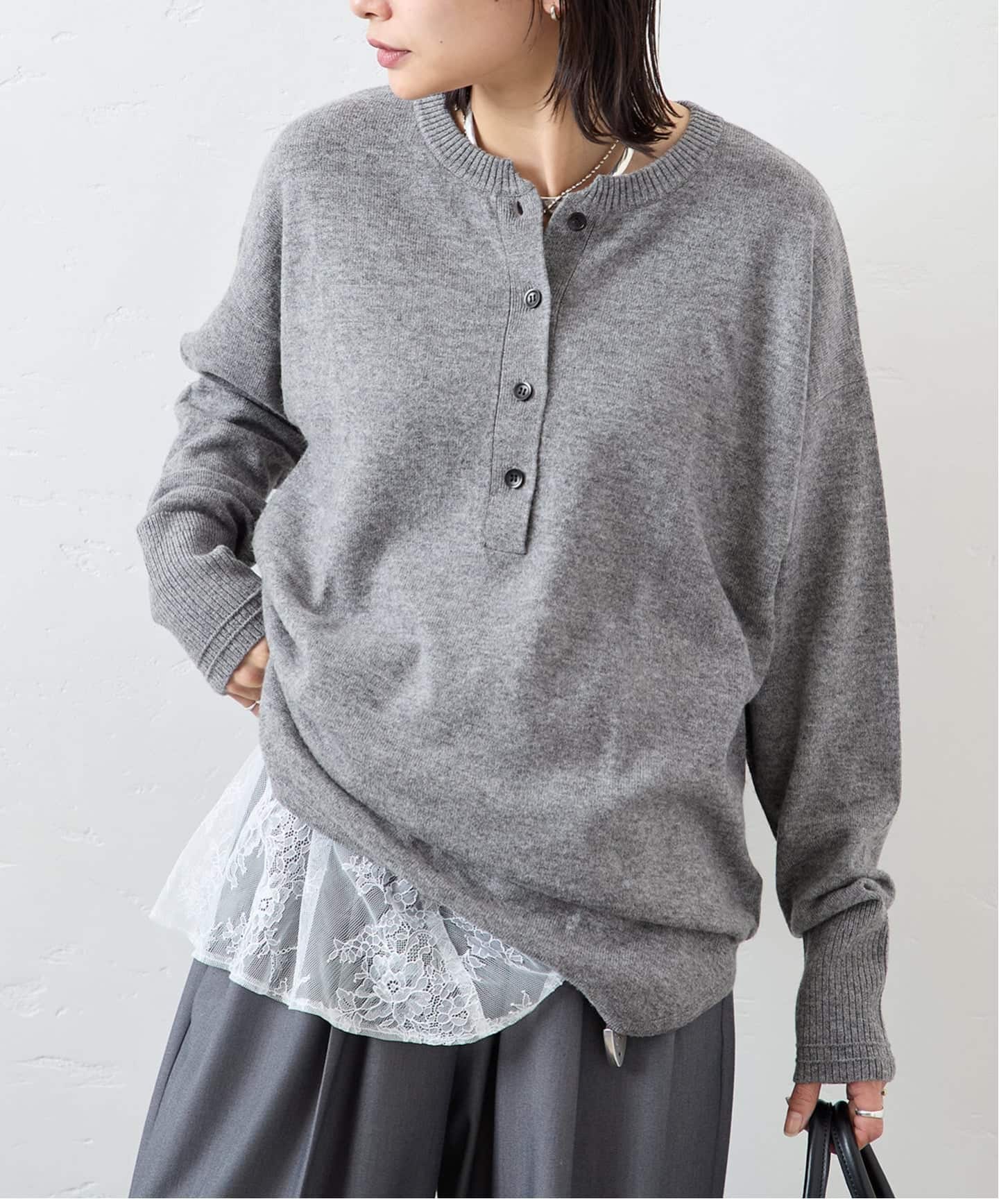 ウールカシミヤMIX 2WAYヘンリー（ニット／セーター）｜JOURNAL