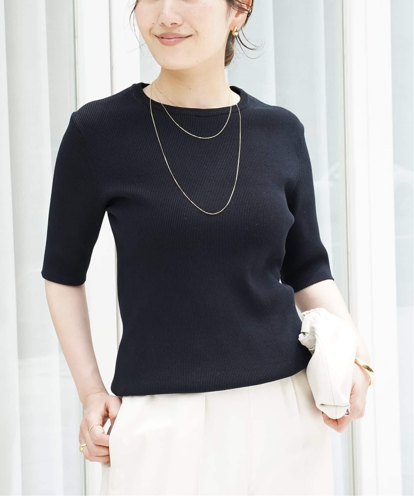 追加 Diner B RIB クルーネックプルオーバー（ニット／セーター