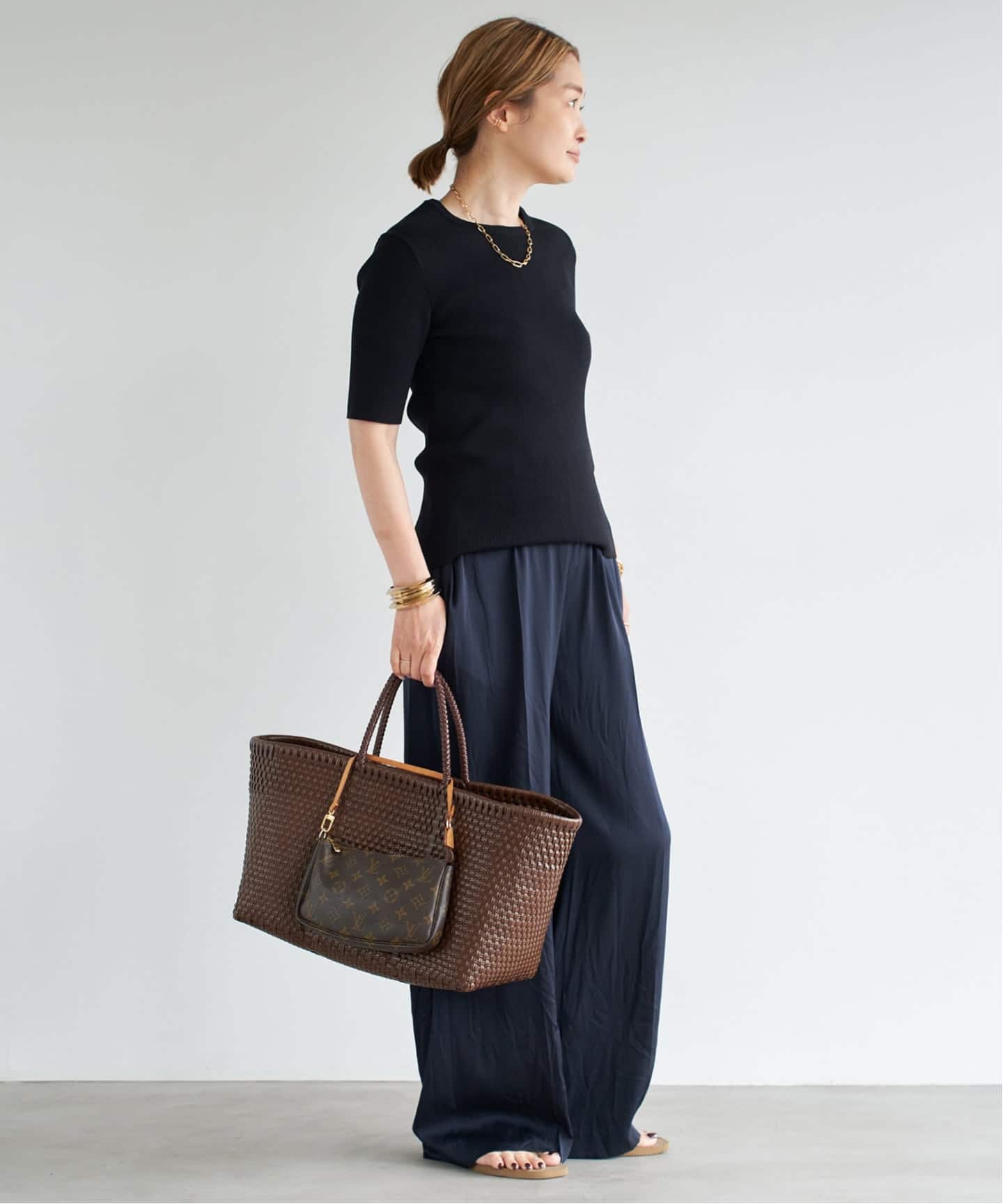 追加 Diner B RIB クルーネックプルオーバー（ニット／セーター