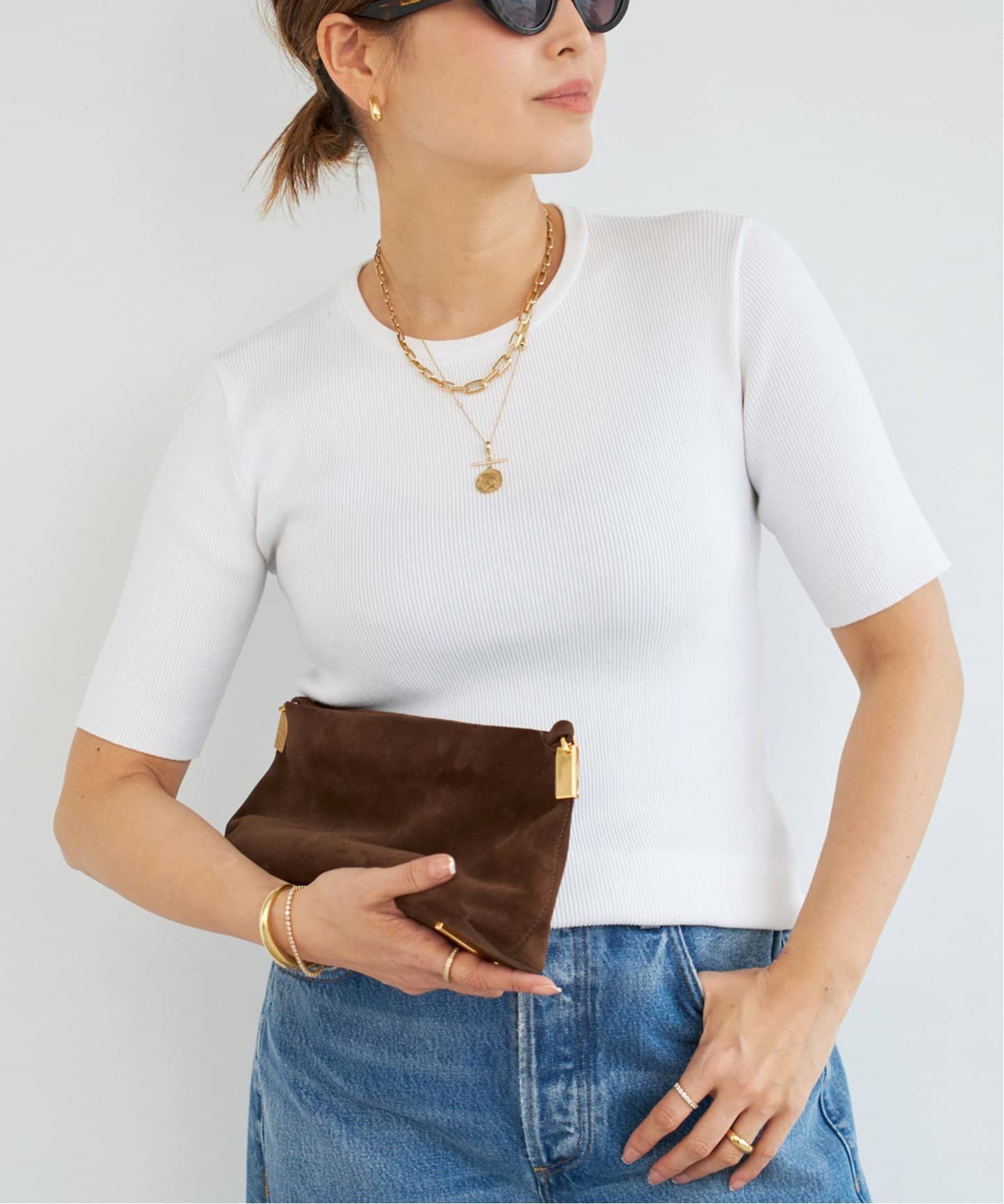 追加 Diner B RIB クルーネックプルオーバー（ニット／セーター