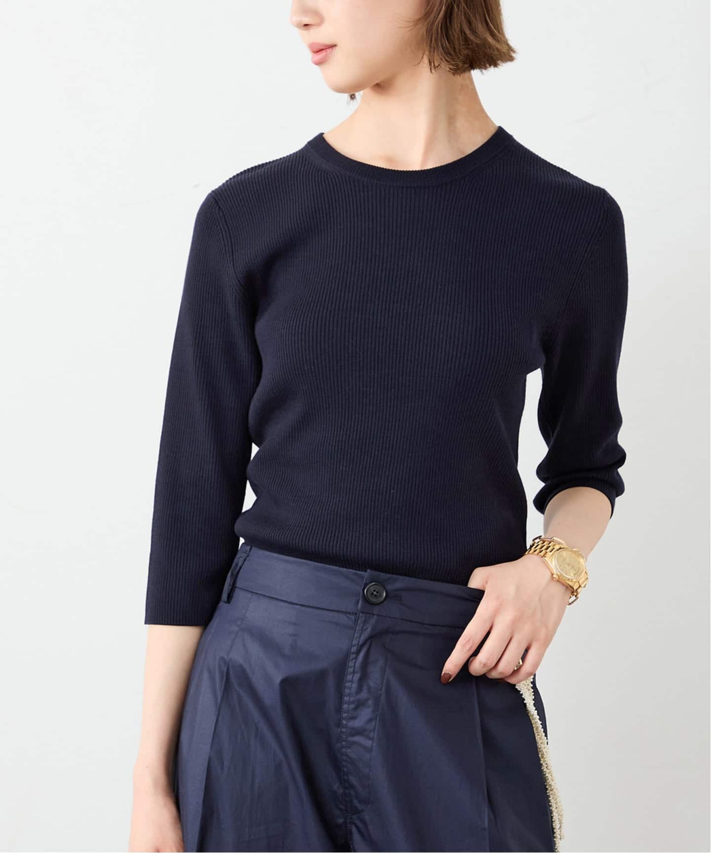 Rib クルーネック プルオーバー（ニット／セーター）｜Deuxieme Classe