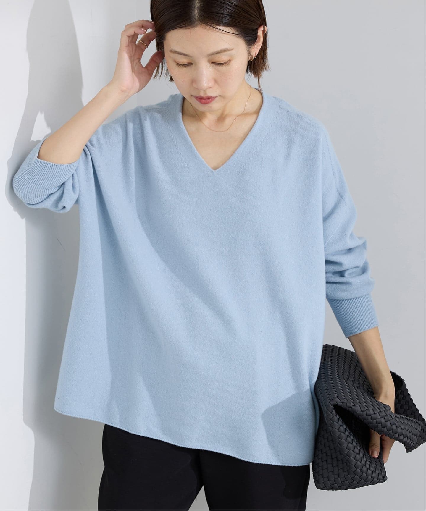 追加5》Fineニュージーウール ニュアンス Vプルオーバー（ニット