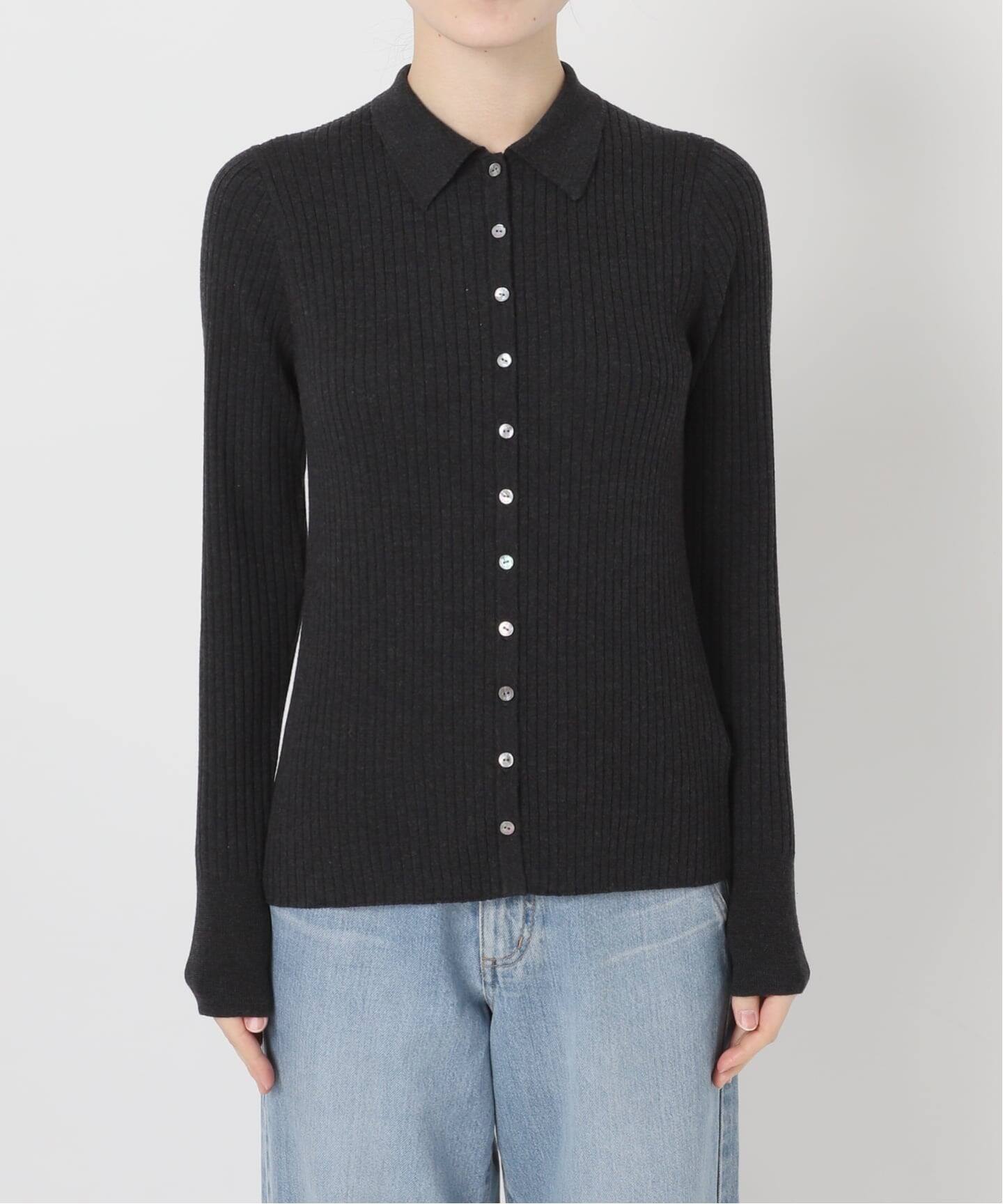 EXメリノリブ ポロ襟カーディガン（カーディガン）｜IENA（イエナ）の