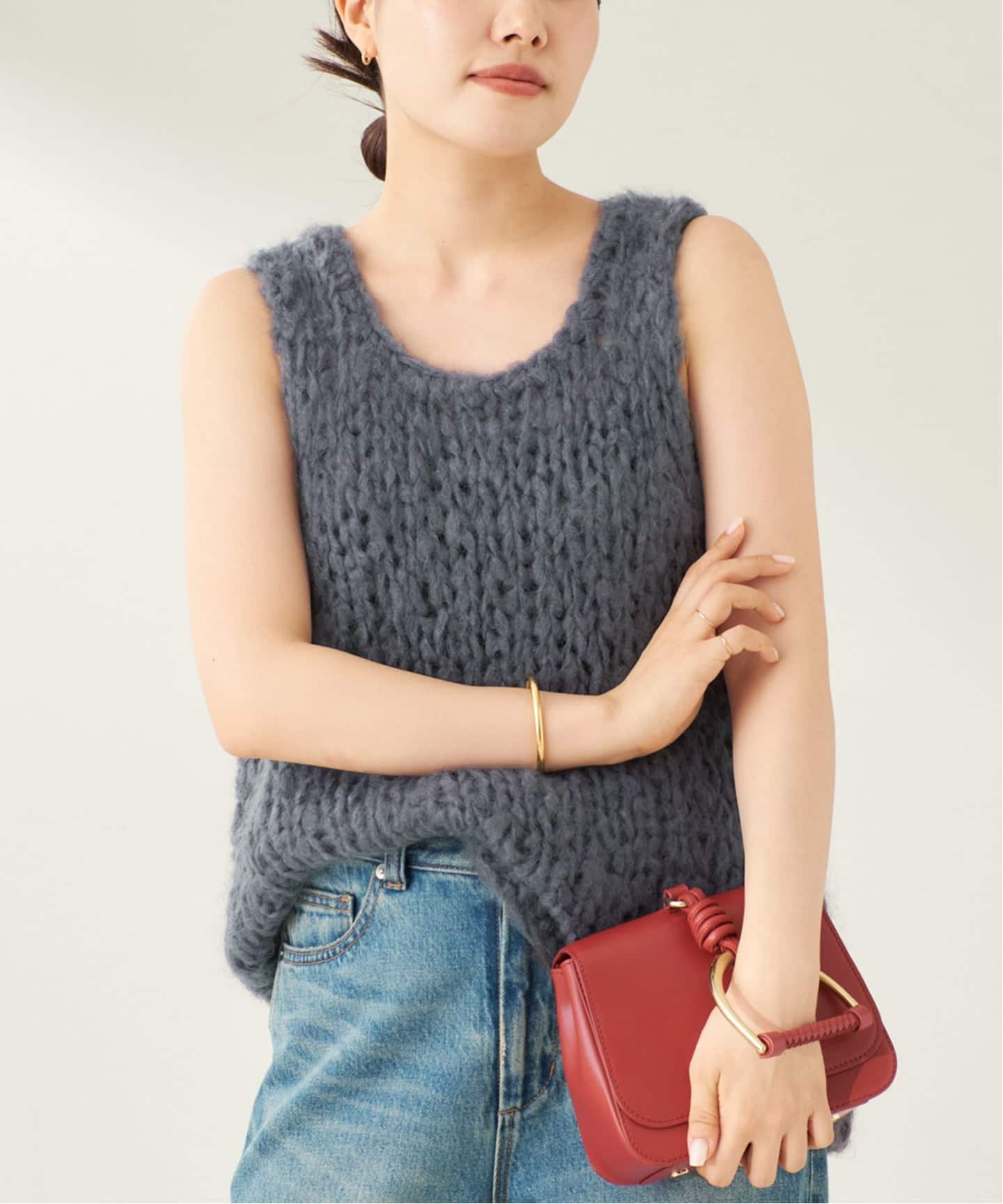 ジャンボタム ノースリーブ プルオーバー（ニット／セーター）｜Plage