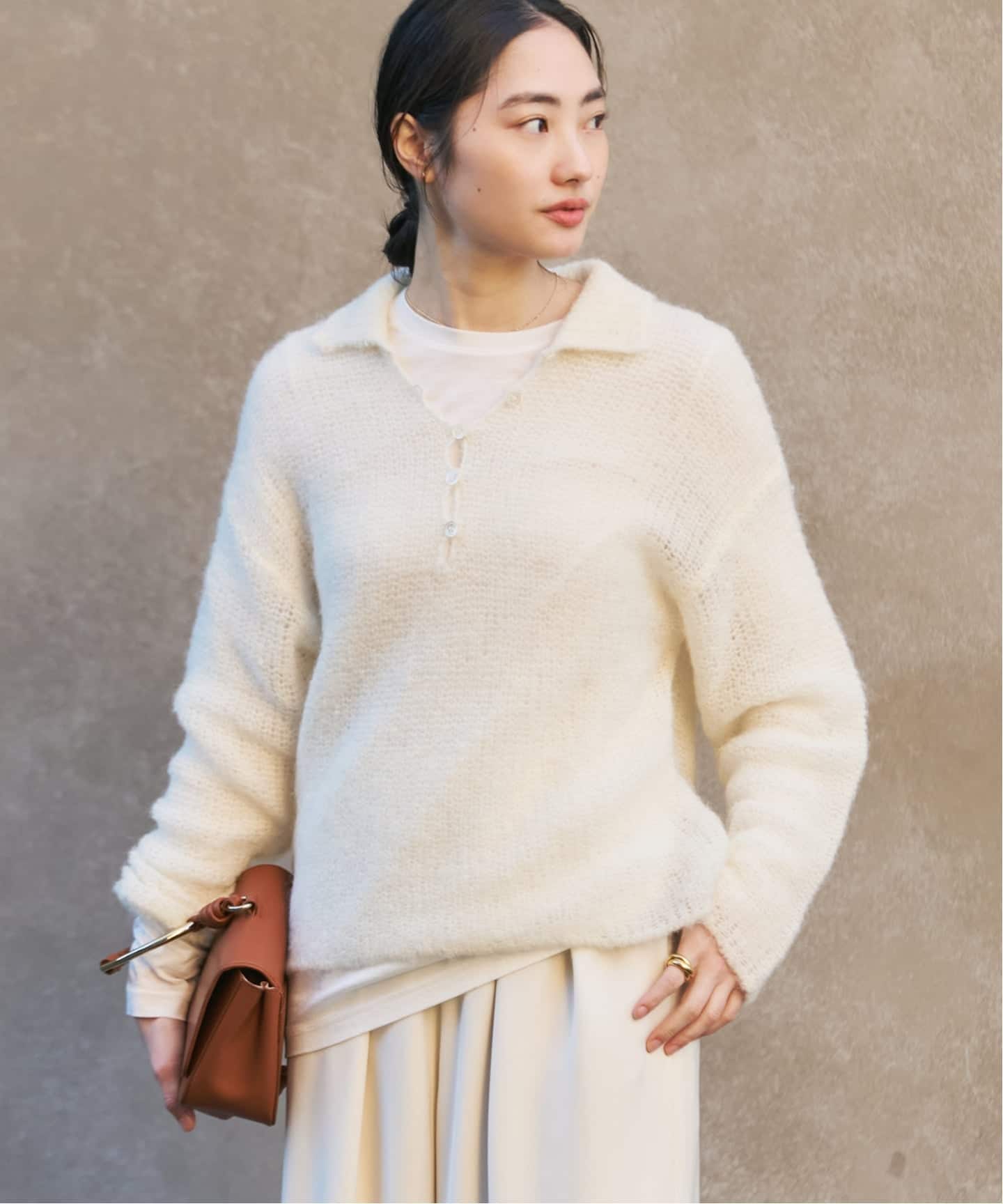 追加》ALPACA MIX BUTTON ニット 4（ニット／セーター）｜Plage