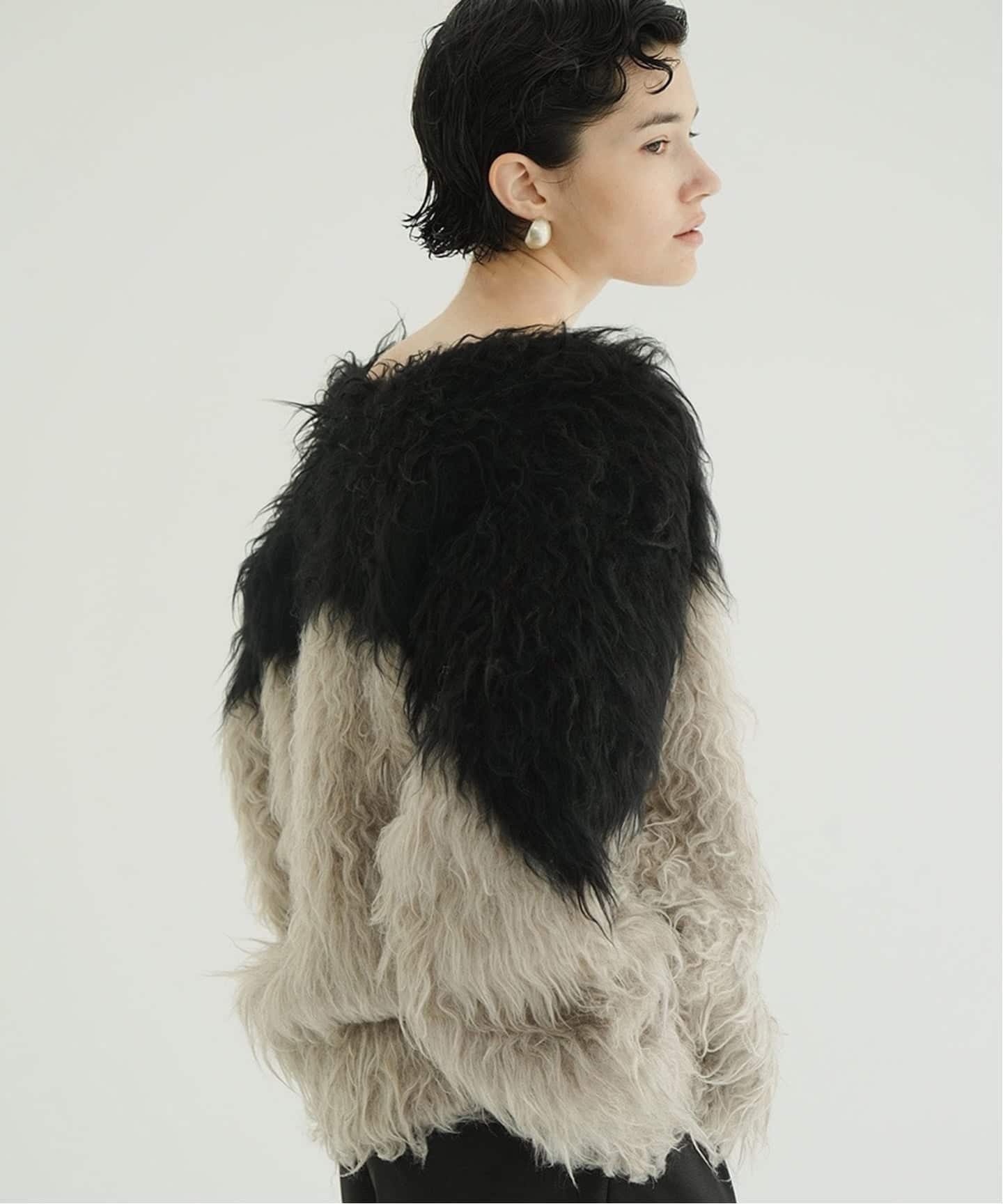CLANE BI COLOR SHAGGY KNIT CARDIGAN（ニット／セーター）｜BOICE