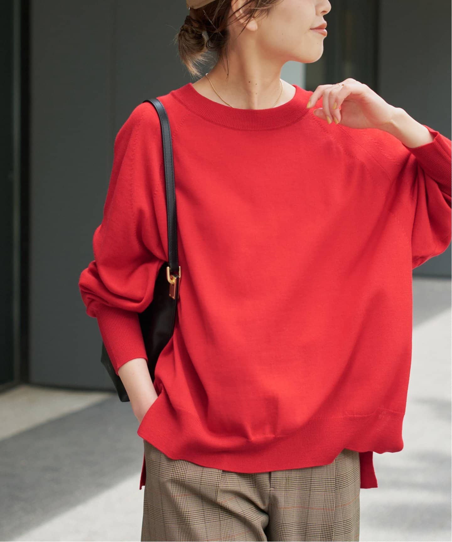 ウォッシャブルラグランスリーブプルオーバー（ニット／セーター