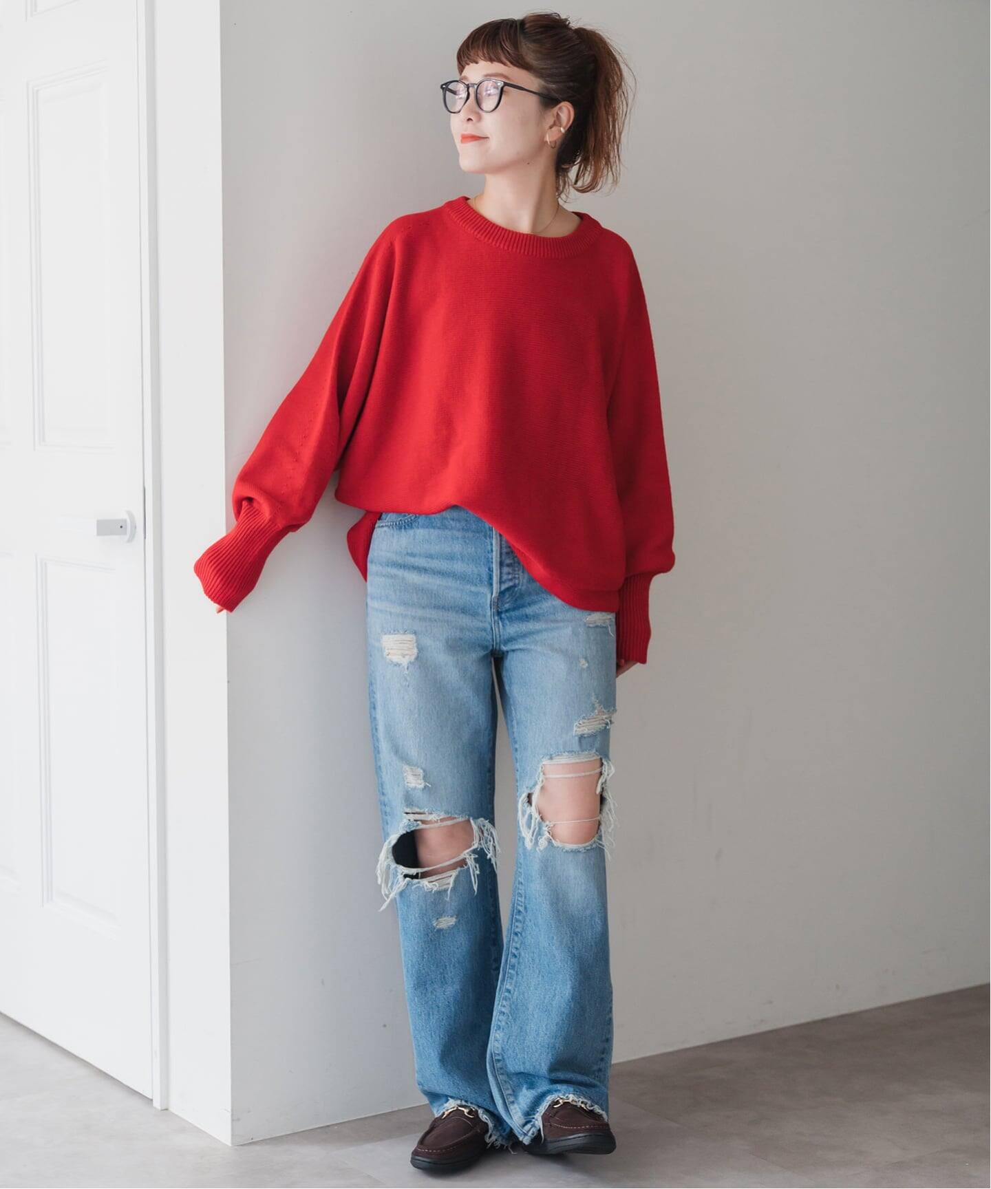 WEB限定 / 追加3》バルキーヤーンドルマンロングリブニット（ニット