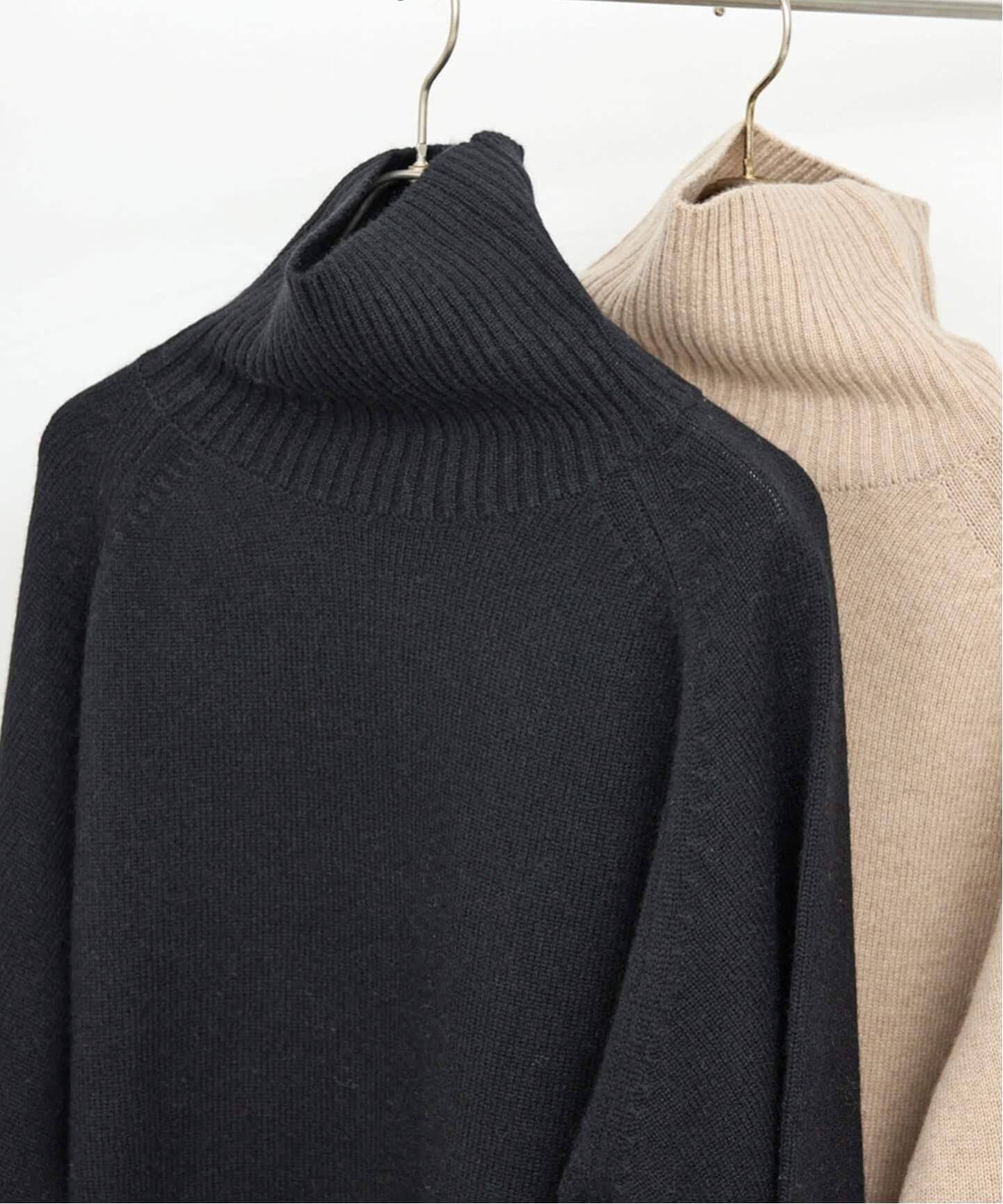 ウールカシミヤ ラグランタートルニット（ニット／セーター）｜Spick