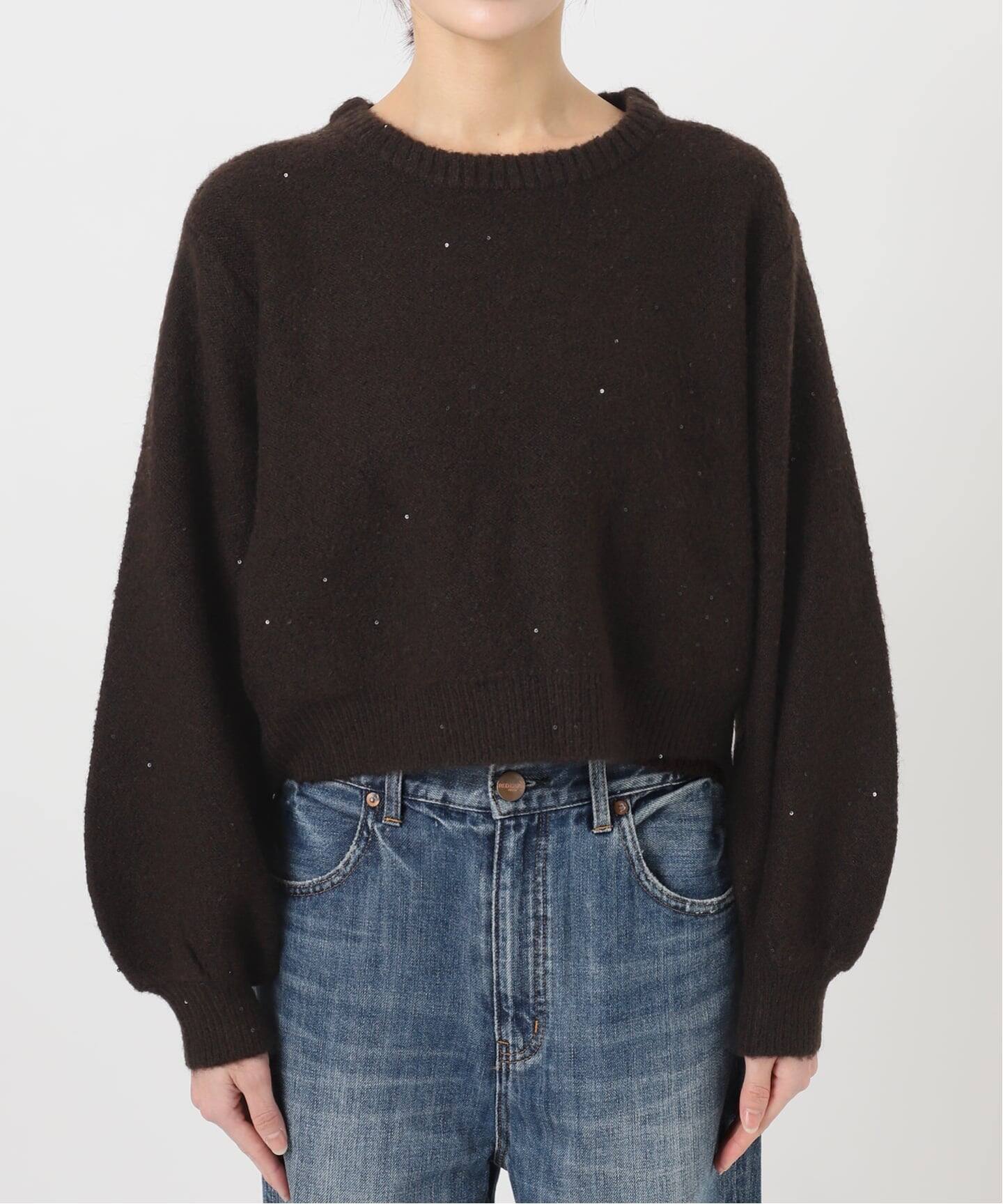 新色有り / 追加》スパンコールショート丈ニット（ニット／セーター