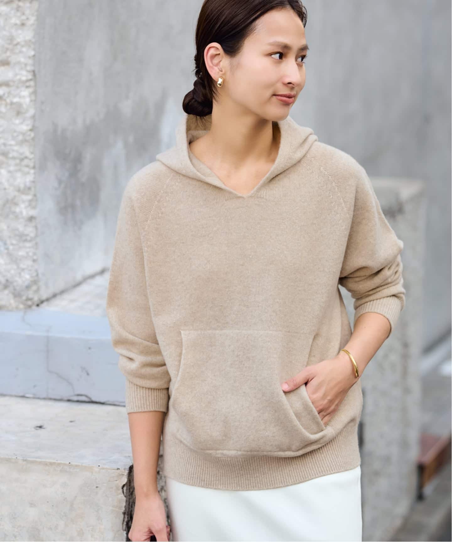 ≪追加≫圧縮ウールフードプルオーバー（ニット／セーター