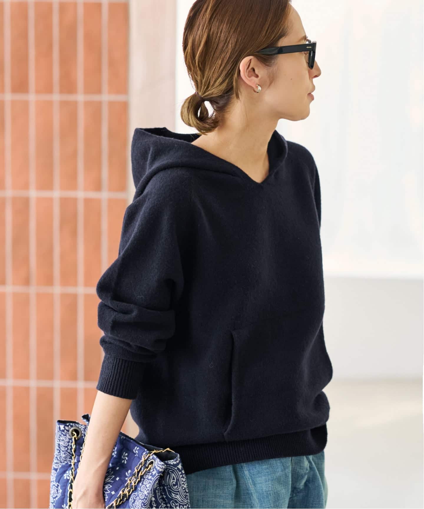 ≪追加≫圧縮ウールフードプルオーバー（ニット／セーター