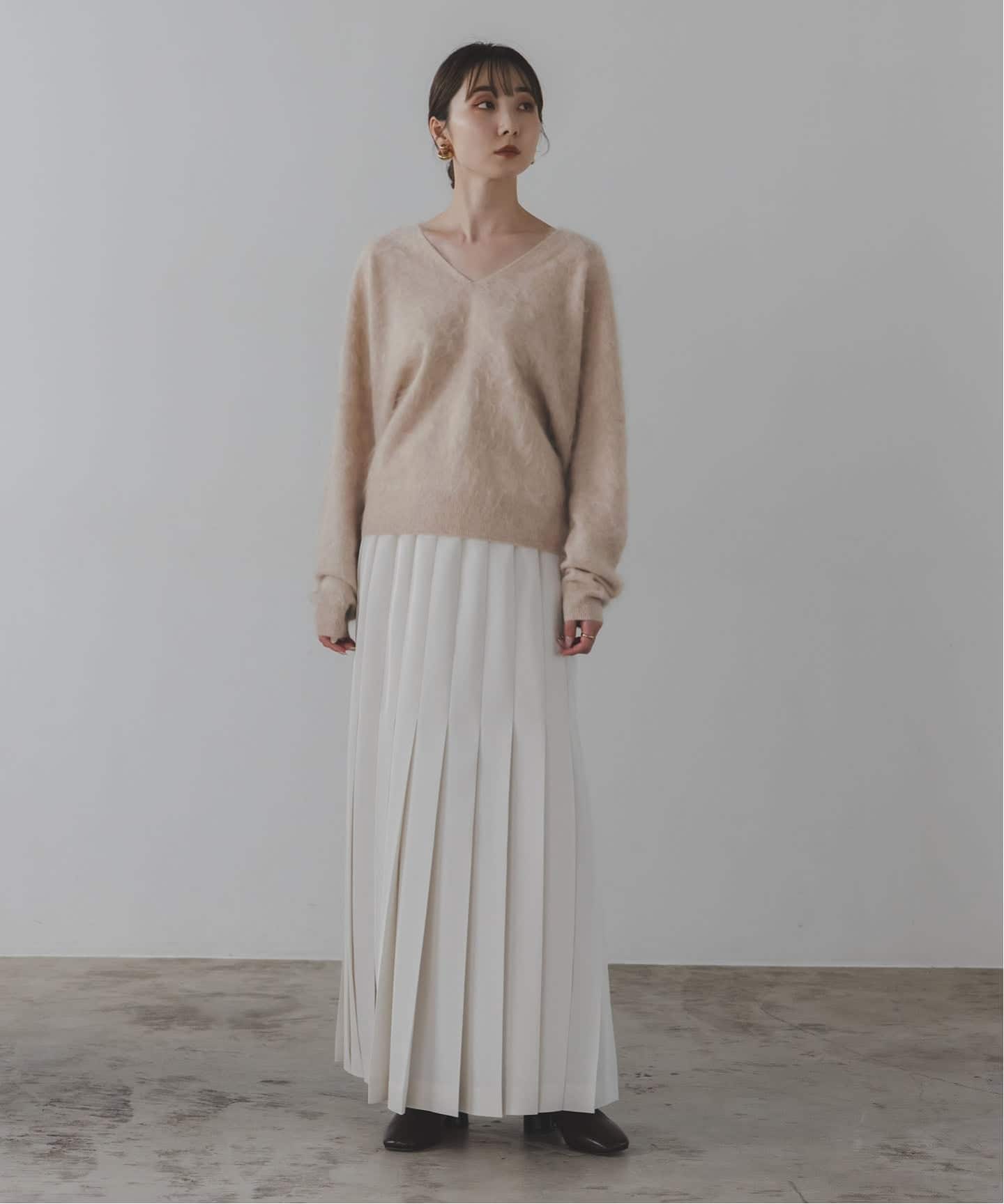 ELENI/エルニ ファーカシミヤVネックニット（ニット／セーター