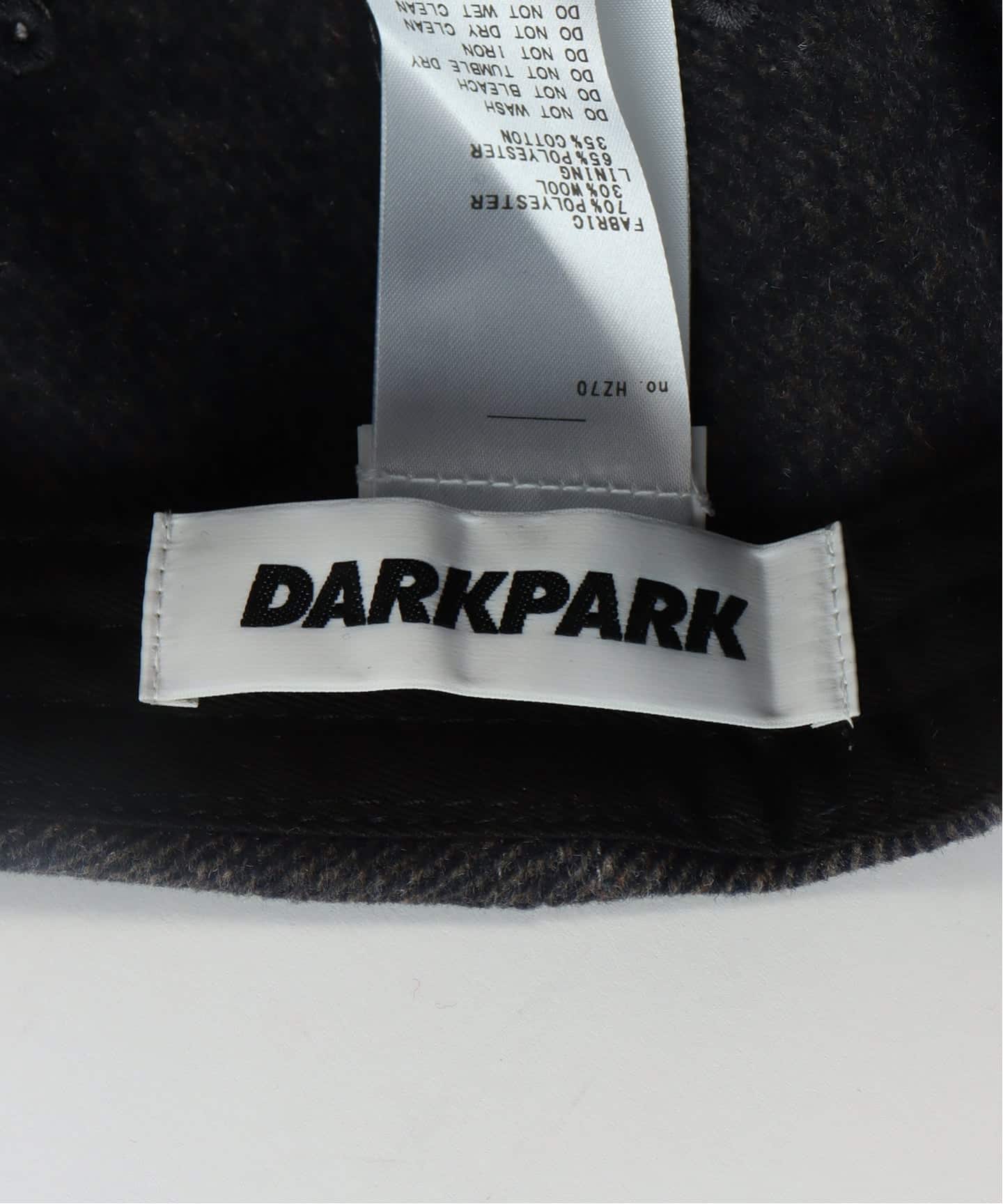 DARKPARK/ダークパーク】EMBROIDERED WOOL BASEBALL CAP（キャップ