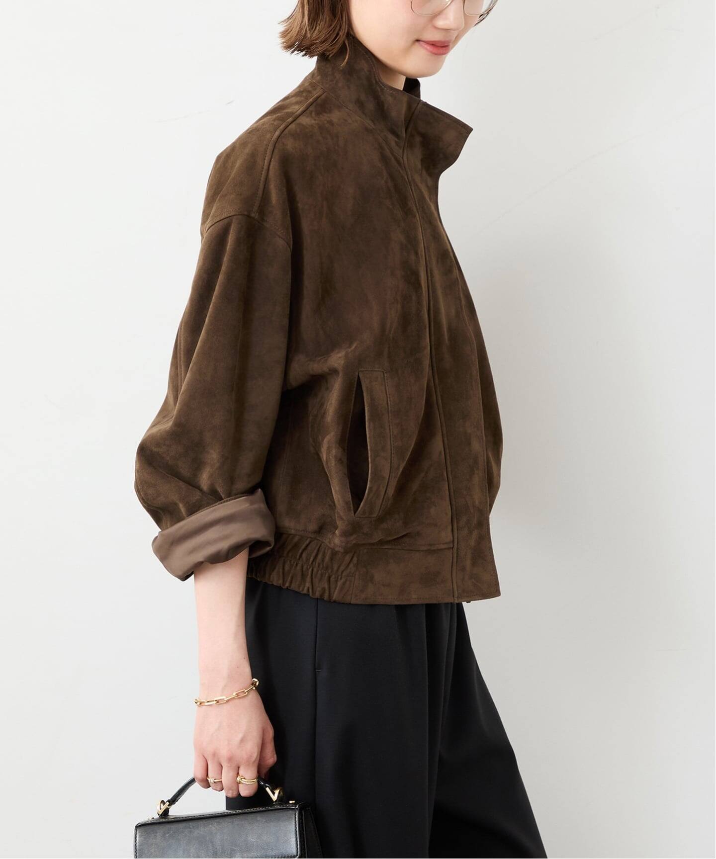 Suede Cropped ブルゾン（レザージャケット）｜Deuxieme Classe