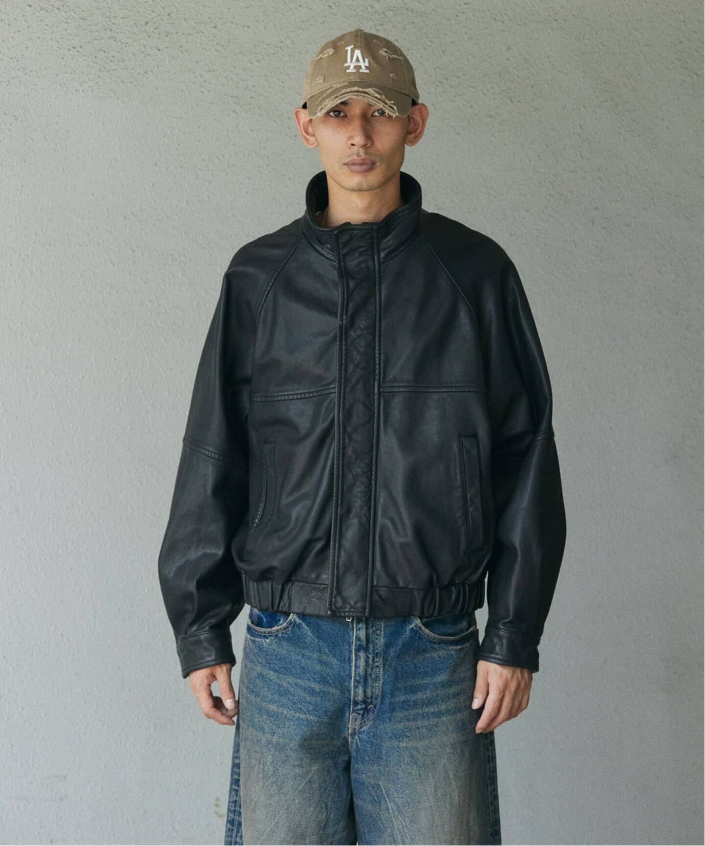 シープ レザー ウォッシュド スタンド ブルゾン（レザージャケット