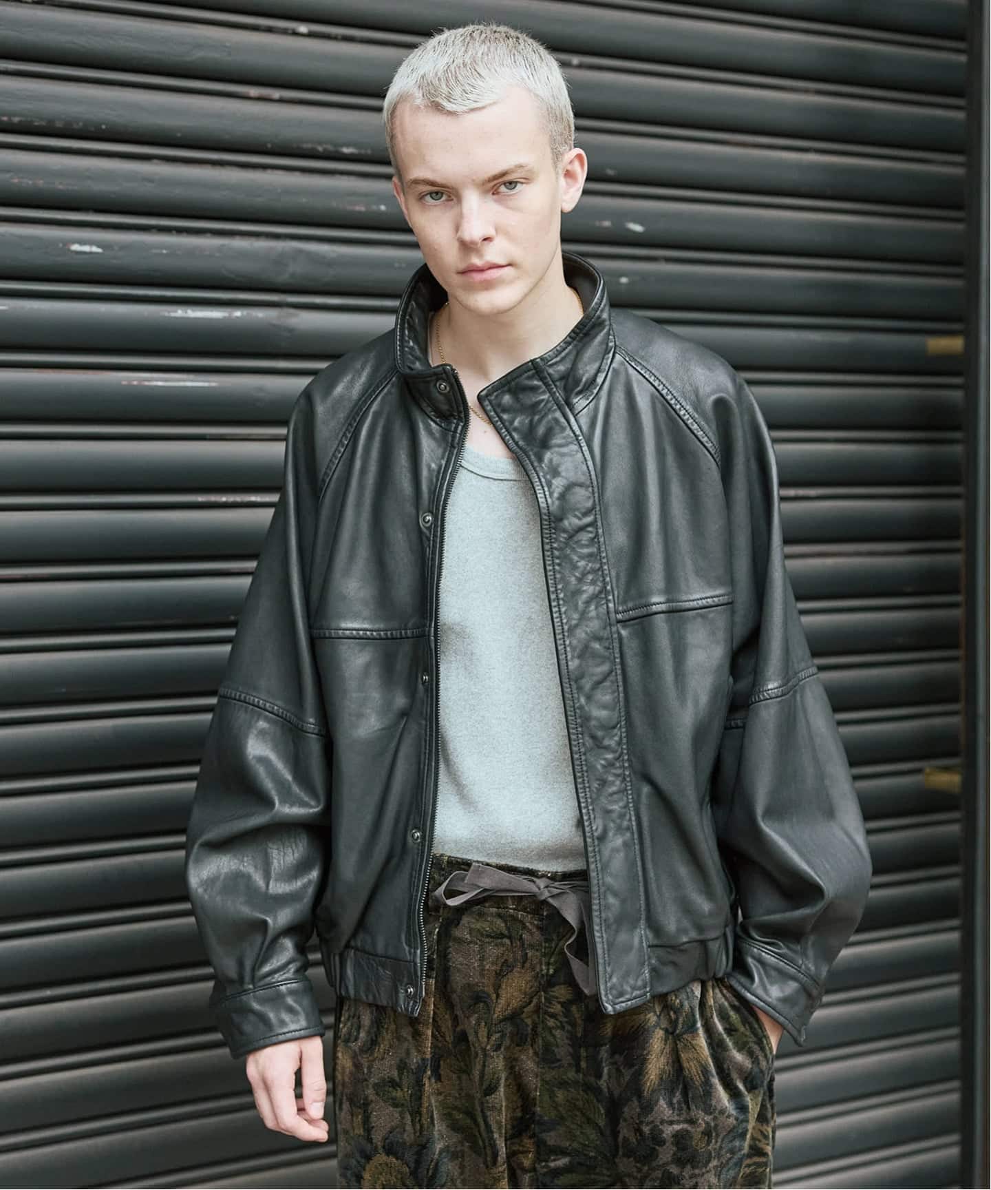 シープ レザー ウォッシュド スタンド ブルゾン（レザージャケット